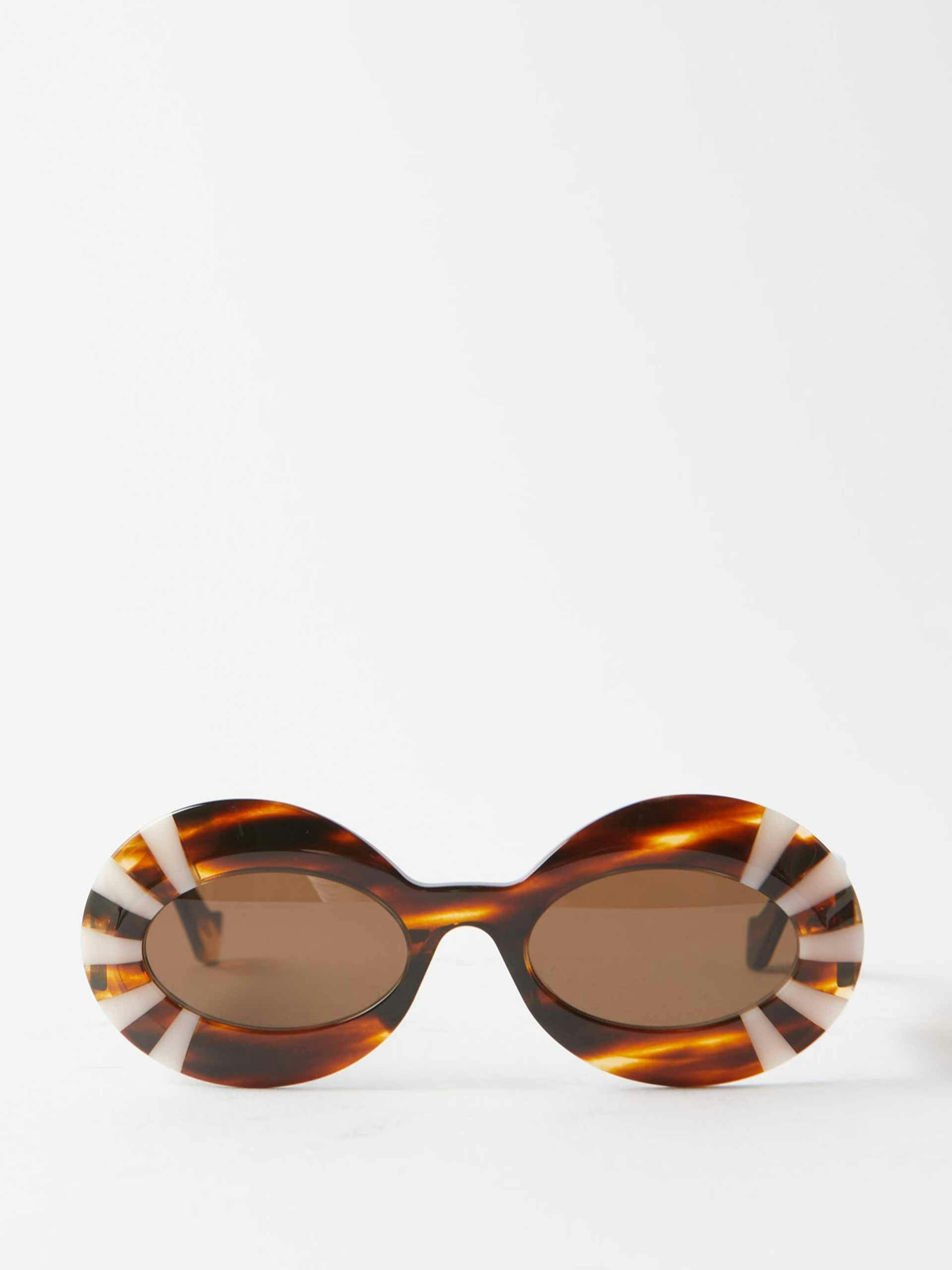 Striped round sunglasses