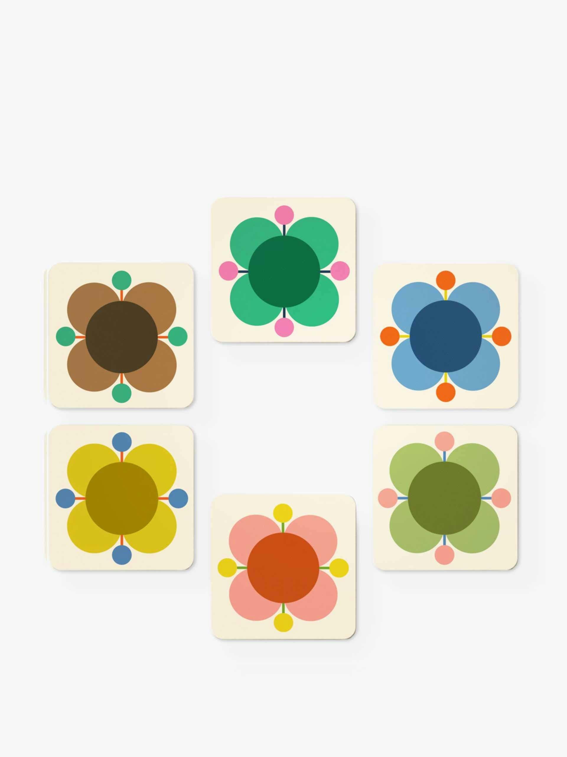 Multi-coloured flower coasters (set of 6)