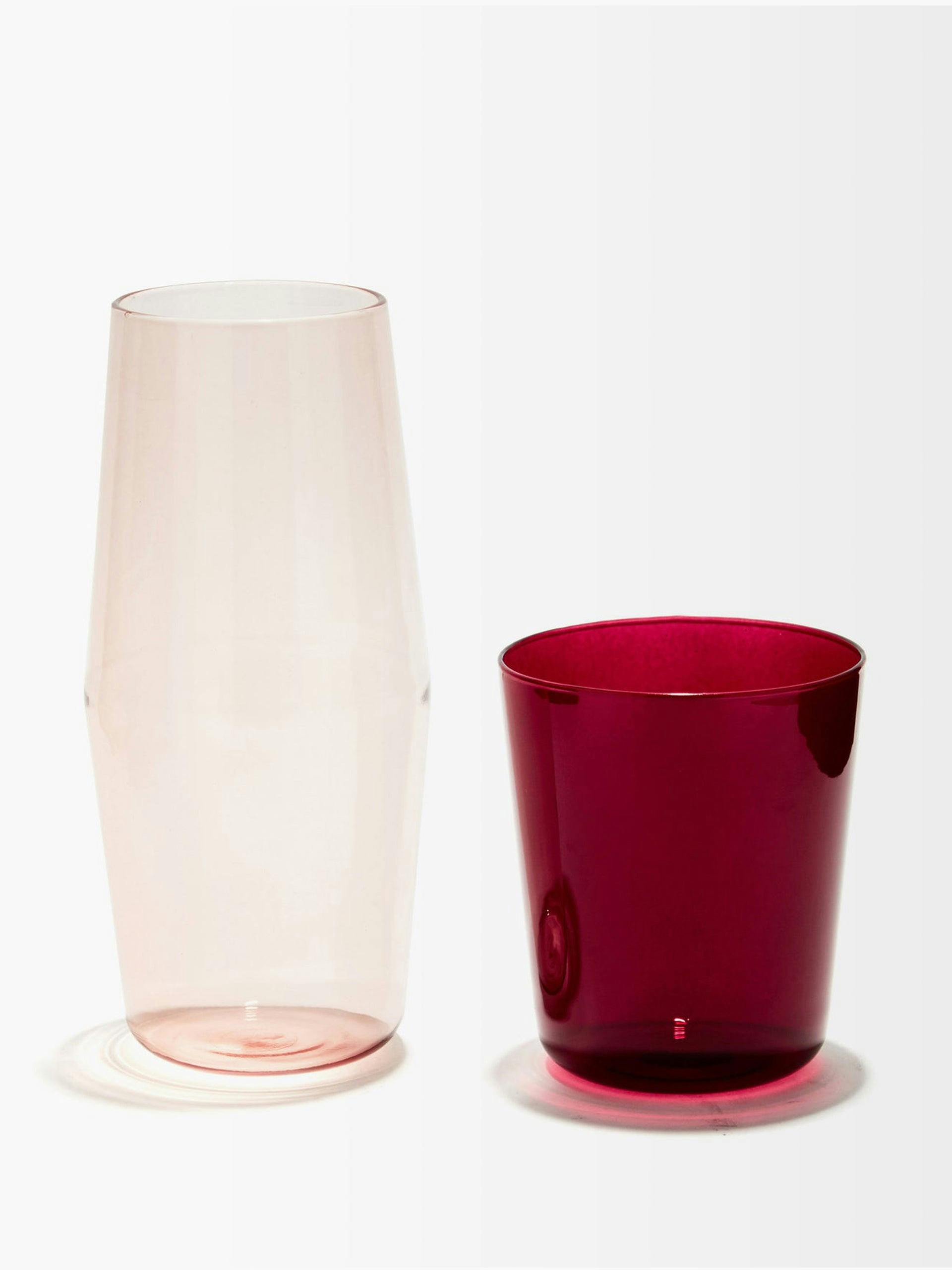 Red carafe and glass set
