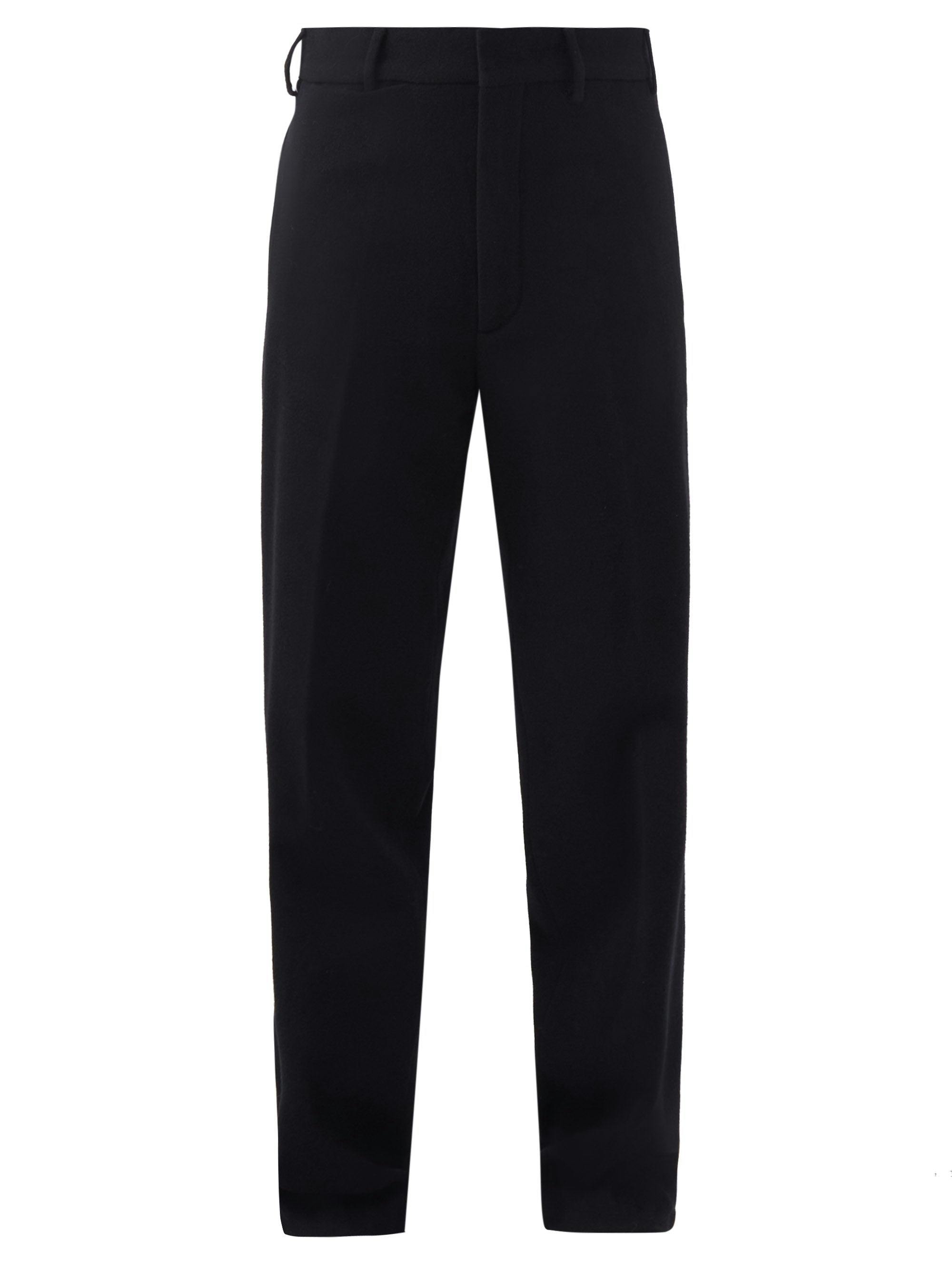 Uniform wool-blend tapered trousers