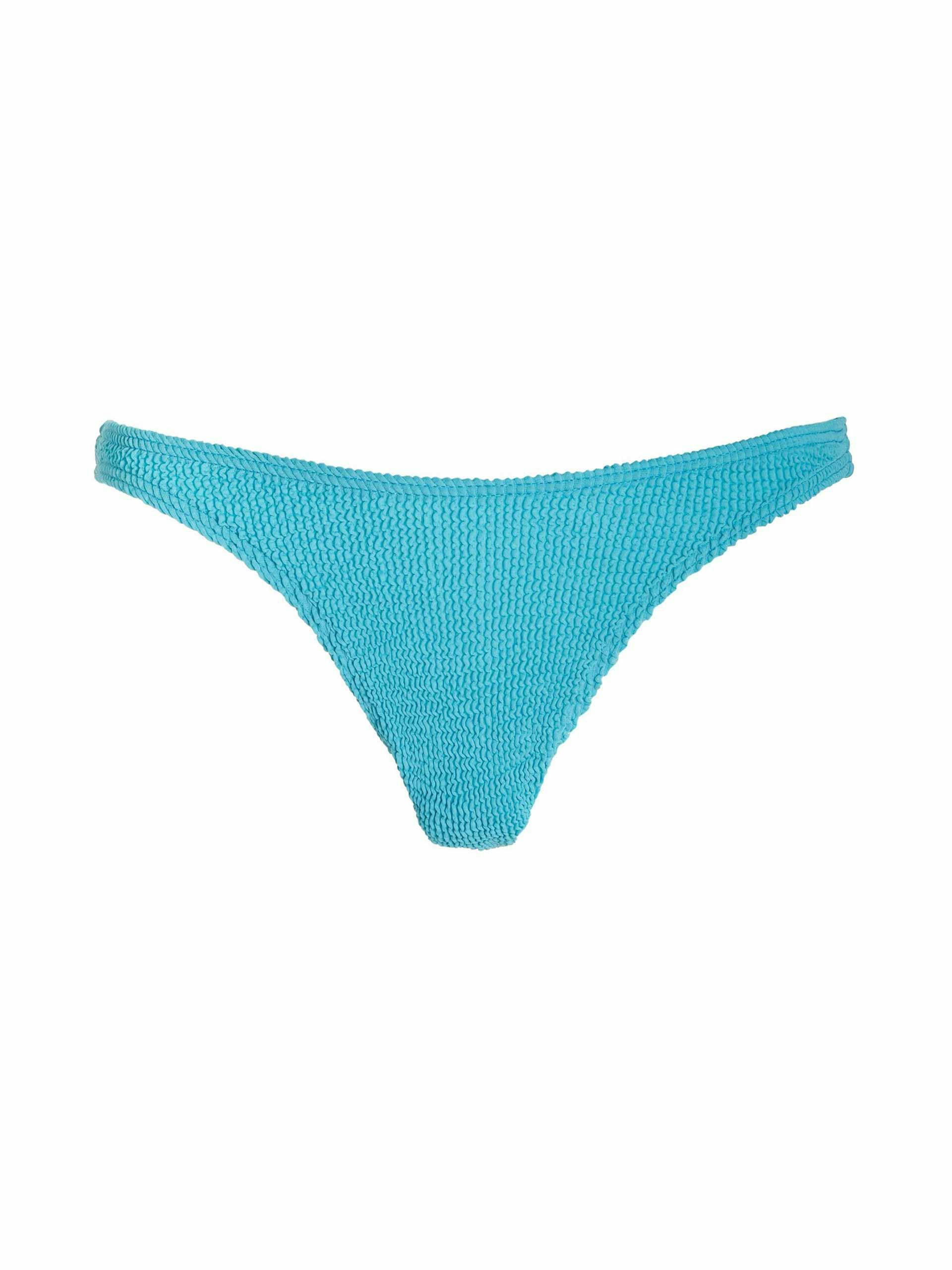 Blue crinkled bikini briefs