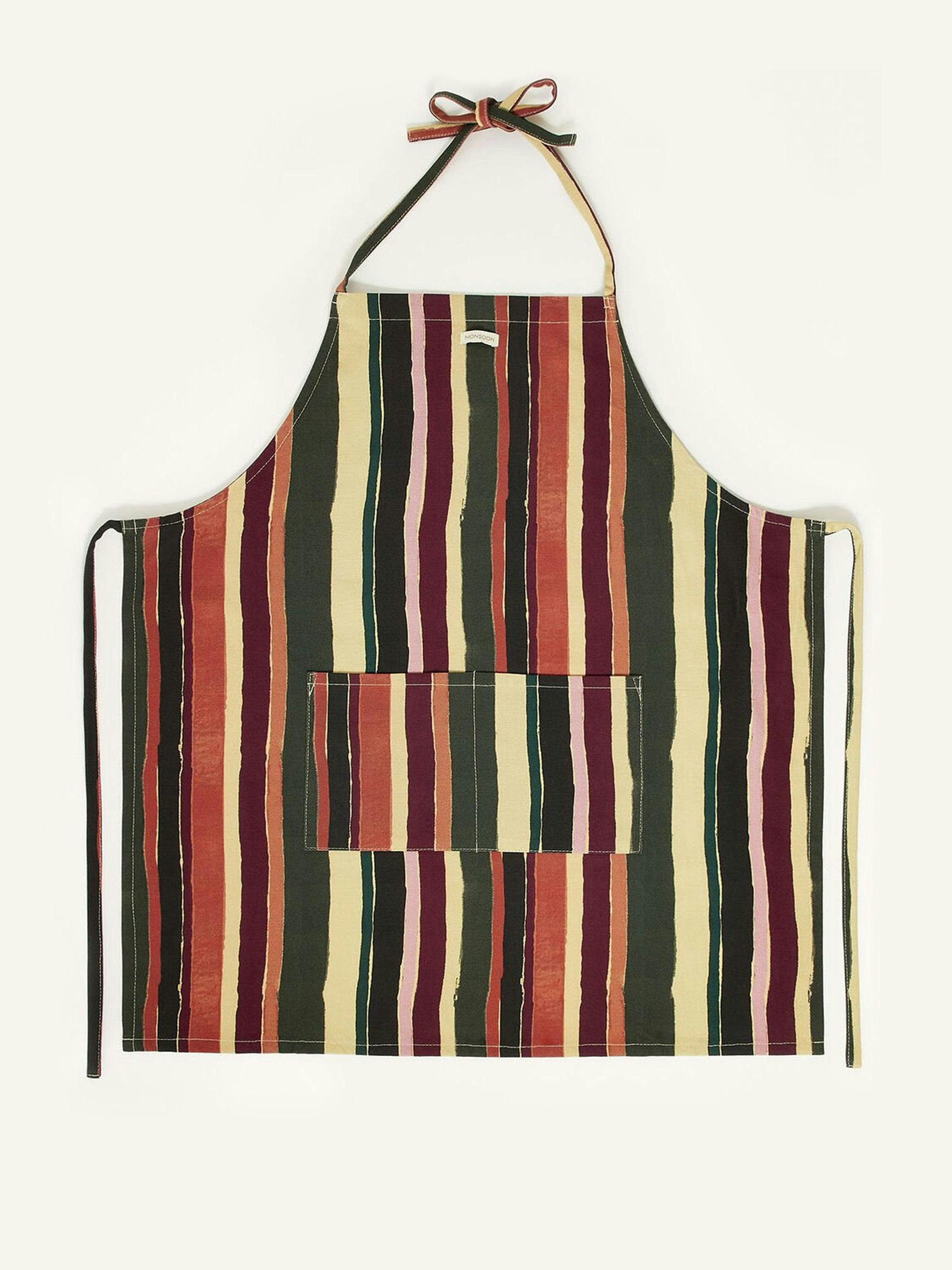 Stripe print apron