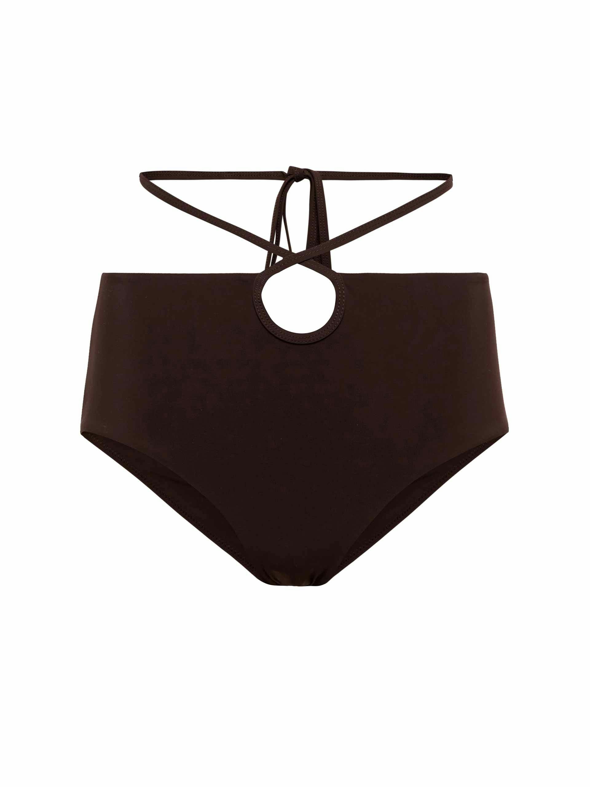 Brown wraparound bikini bottoms