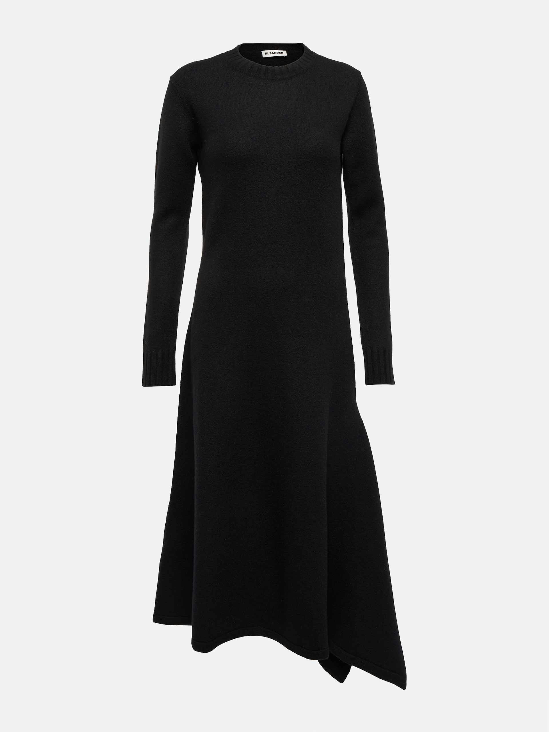 Asymmetrical wool dress