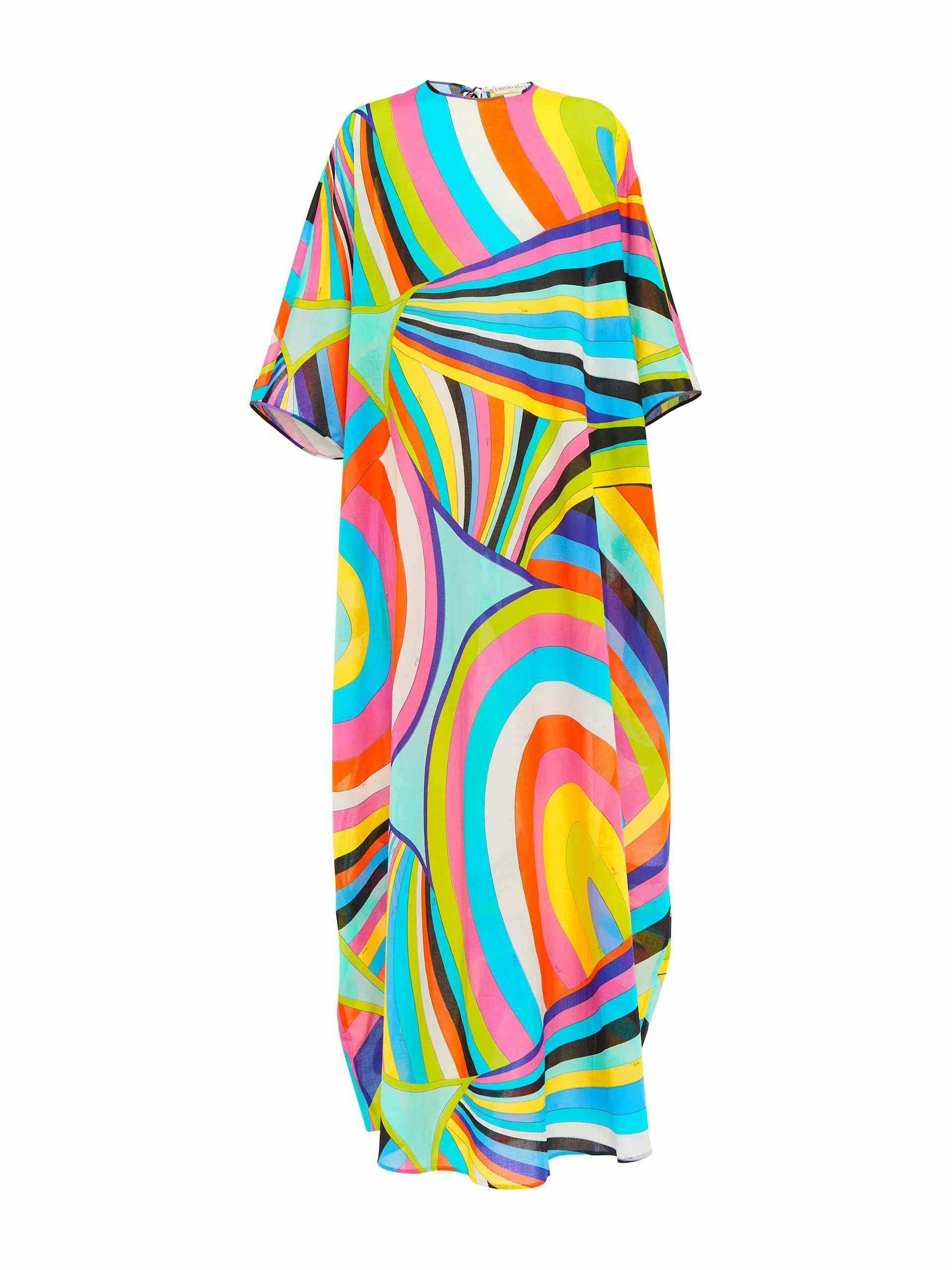 Multi-coloured printed maxi dress
