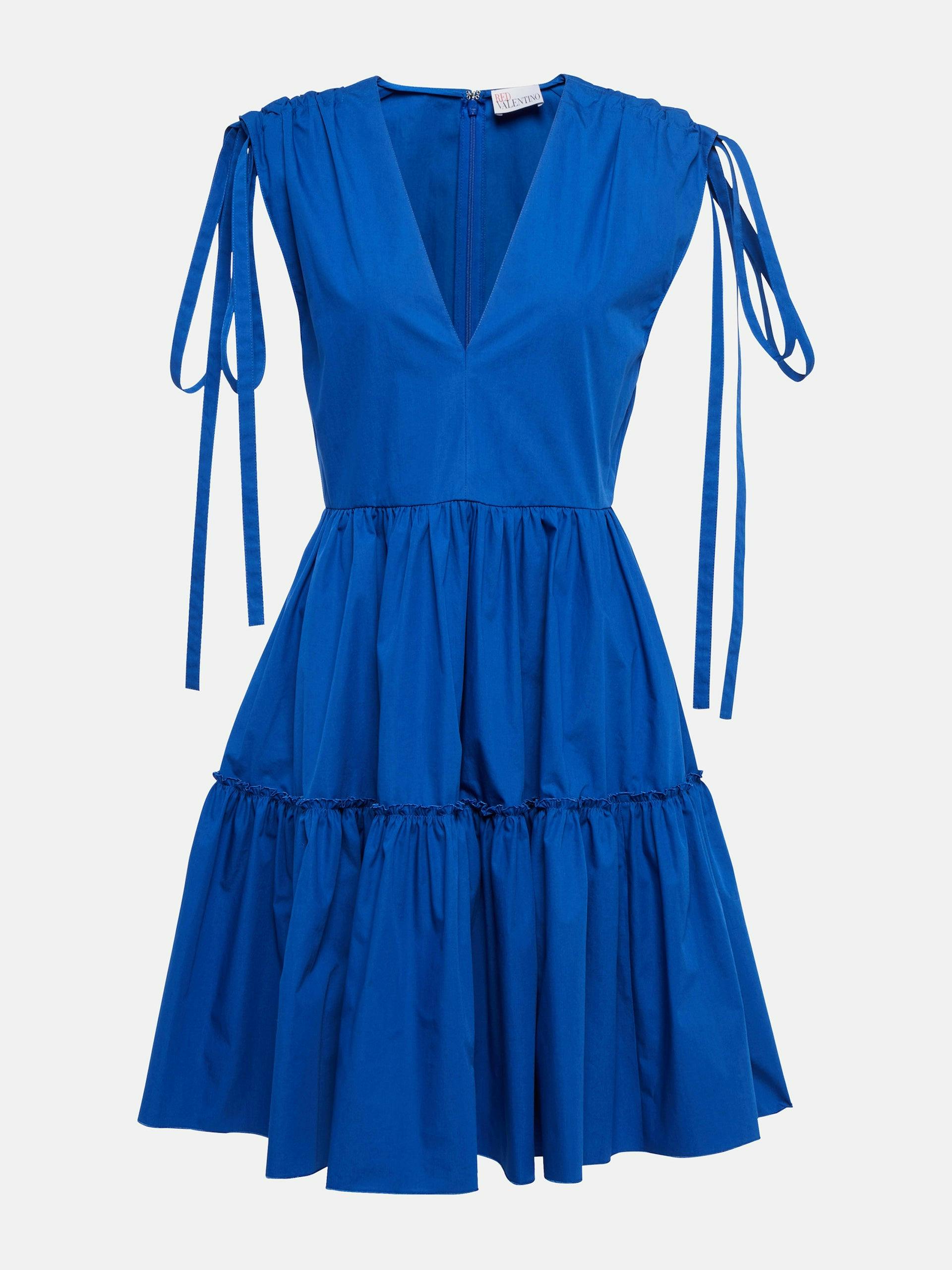 Blue tiered mini dress