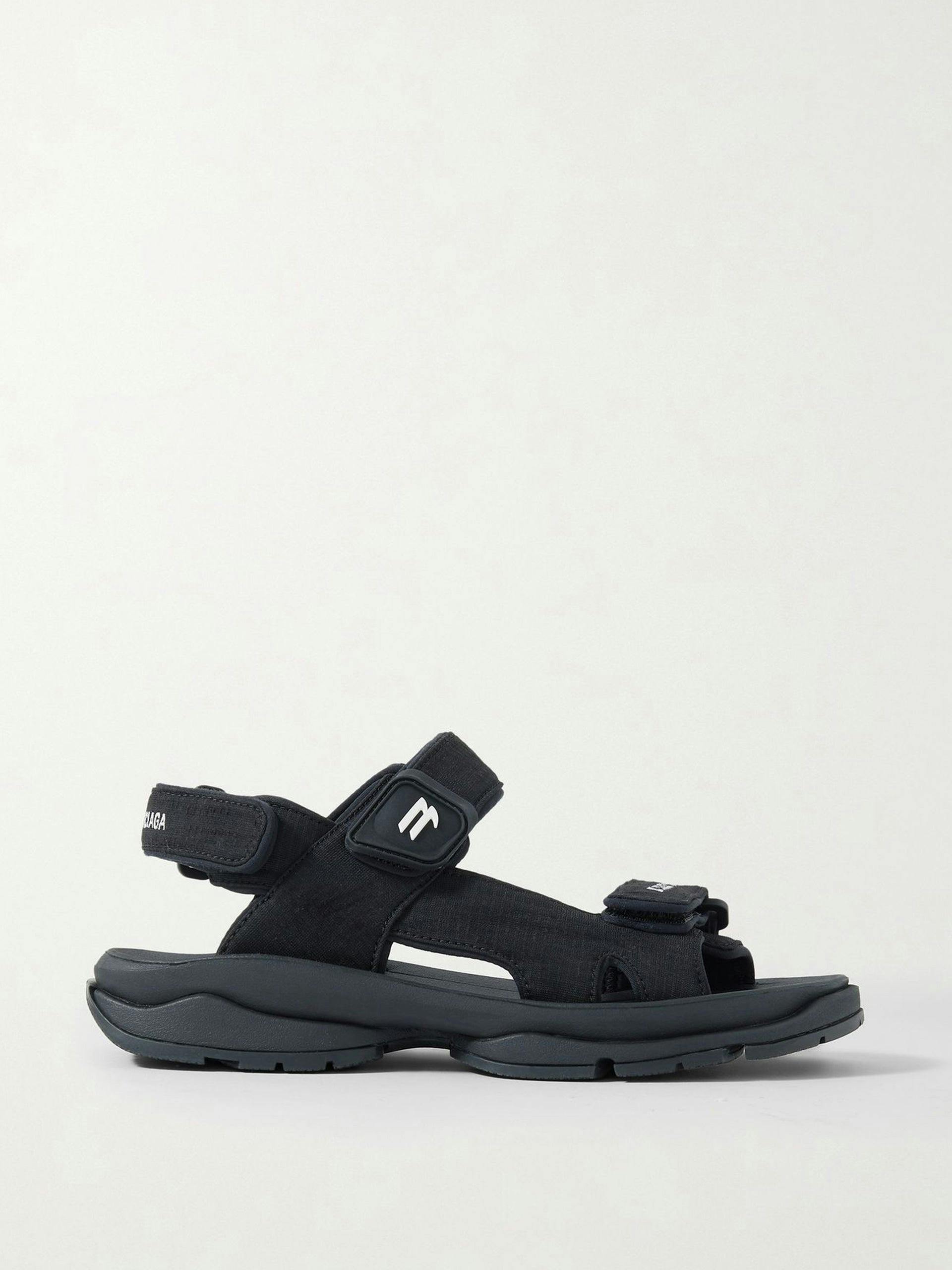 Chunky black velcro sandals