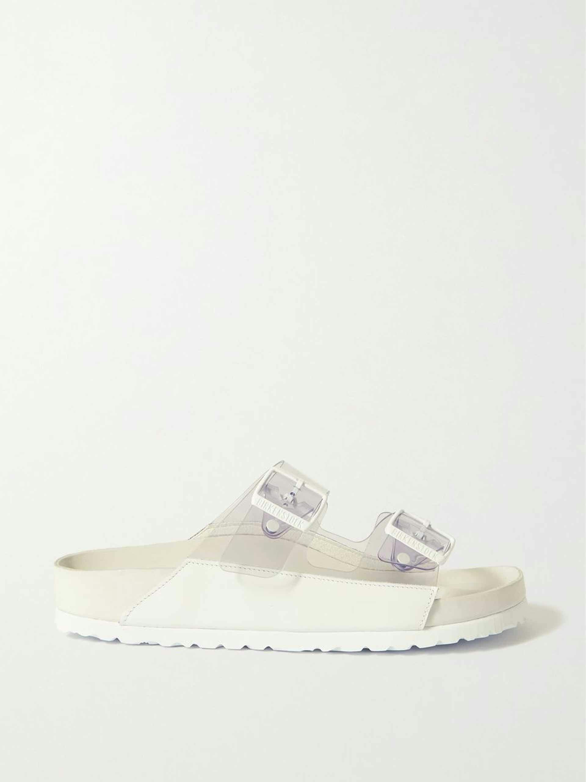 White and clear sandals