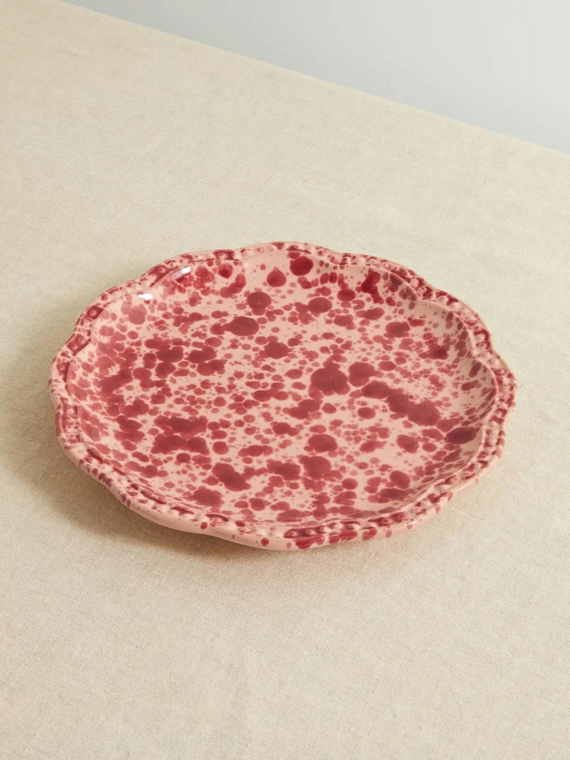 Speckled ceramic dessert plate