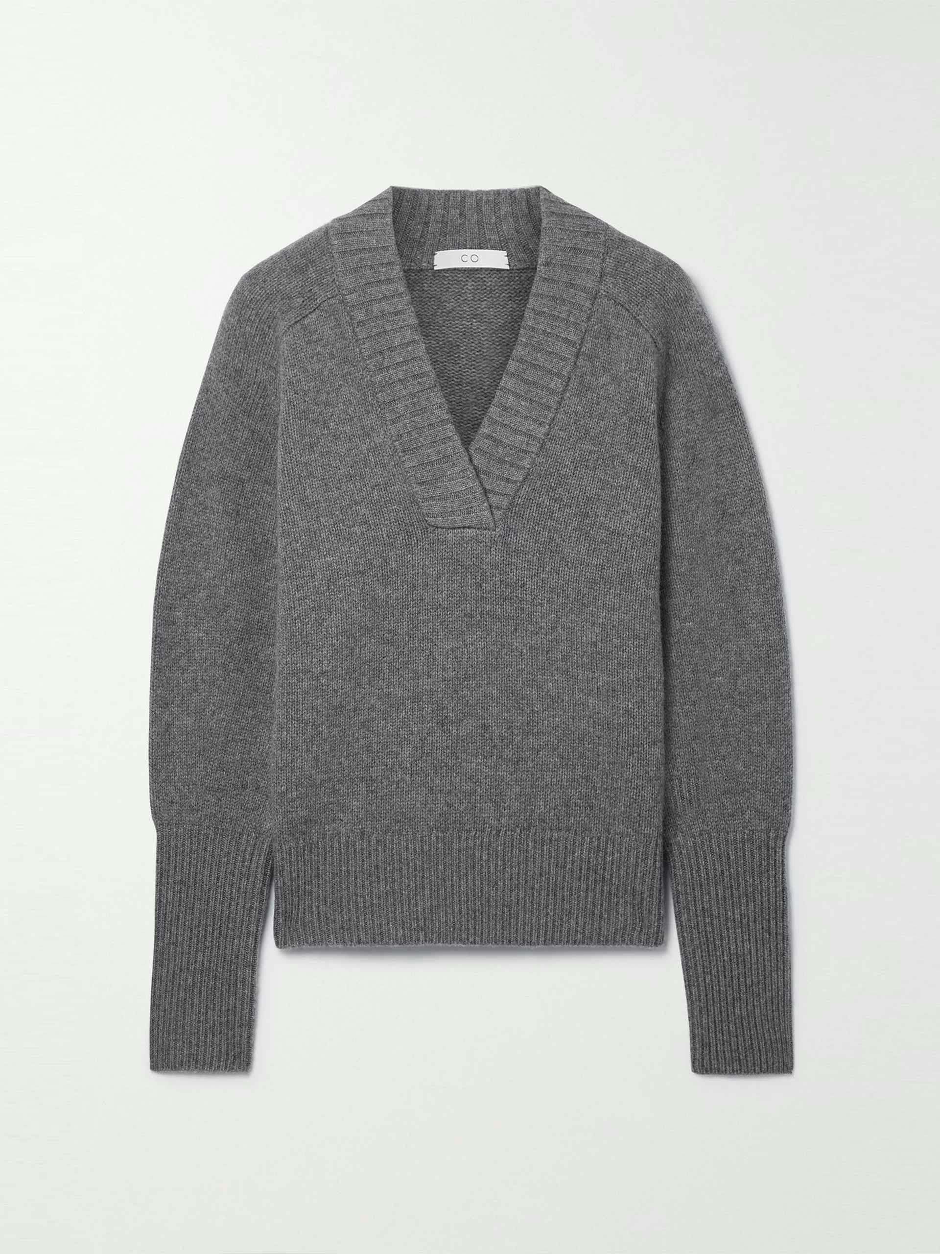 Grey wool and cashmere jumper