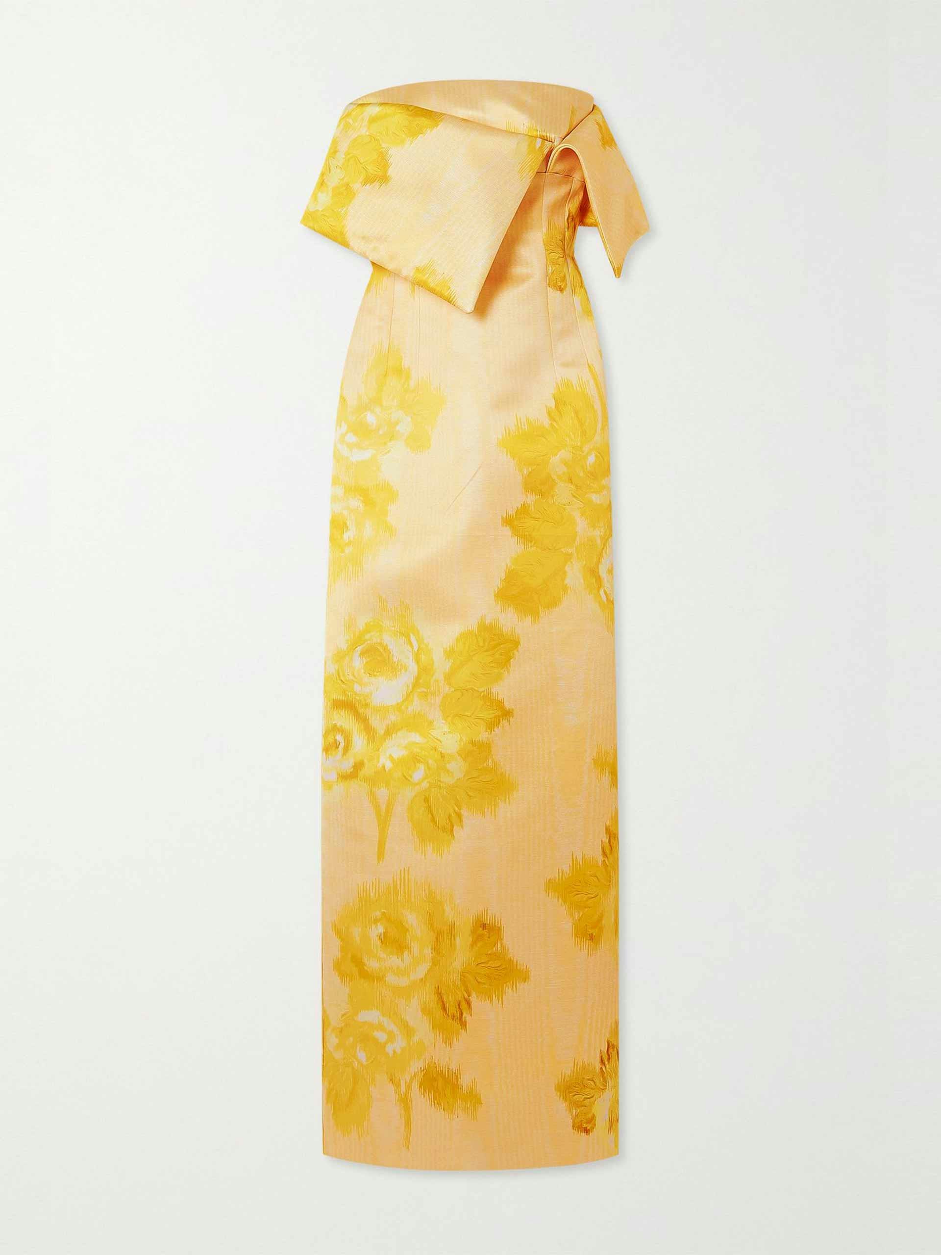 Yellow strapless dress
