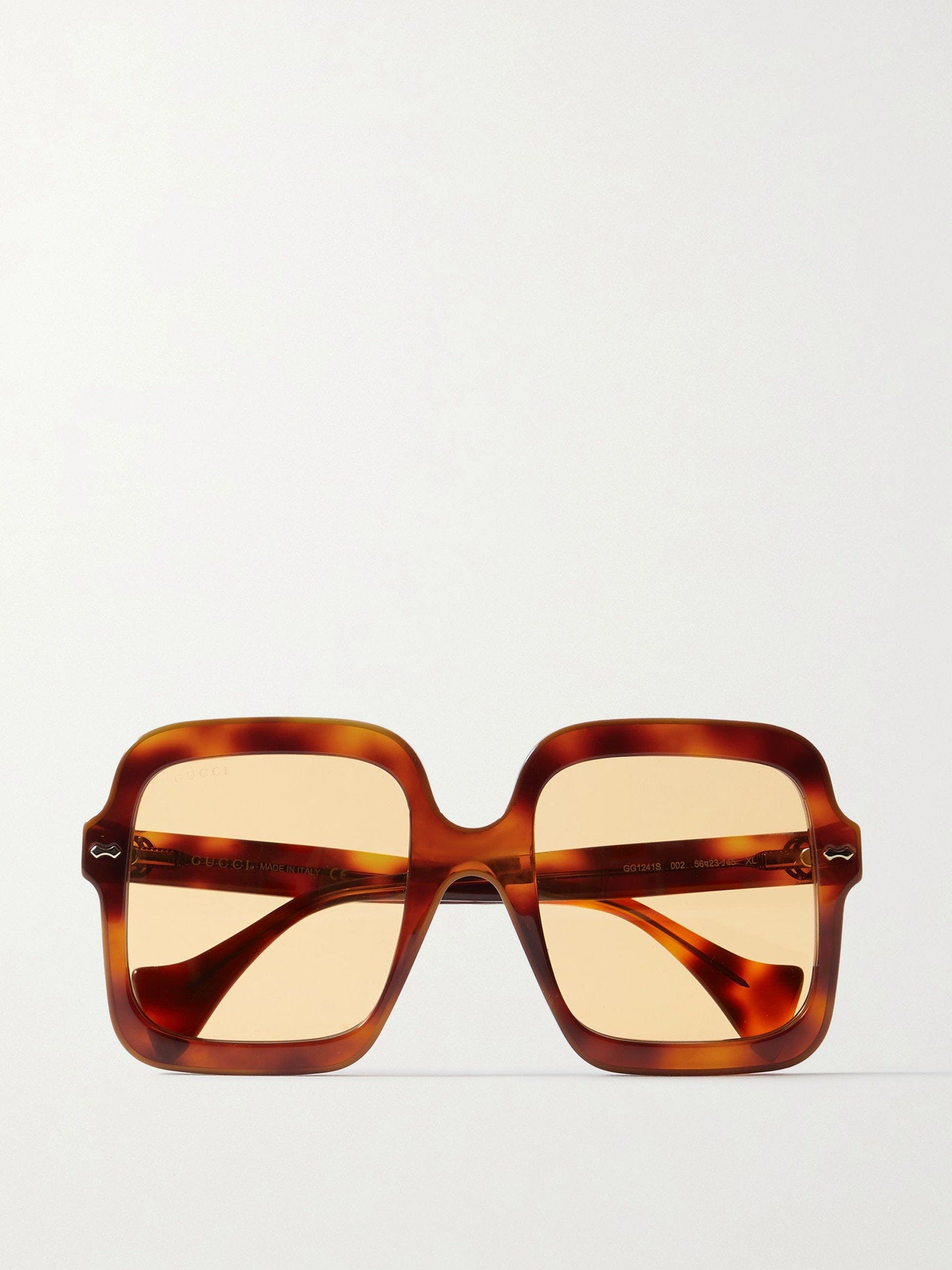 Oversized square-frame tortoiseshell acetate sunglasses
