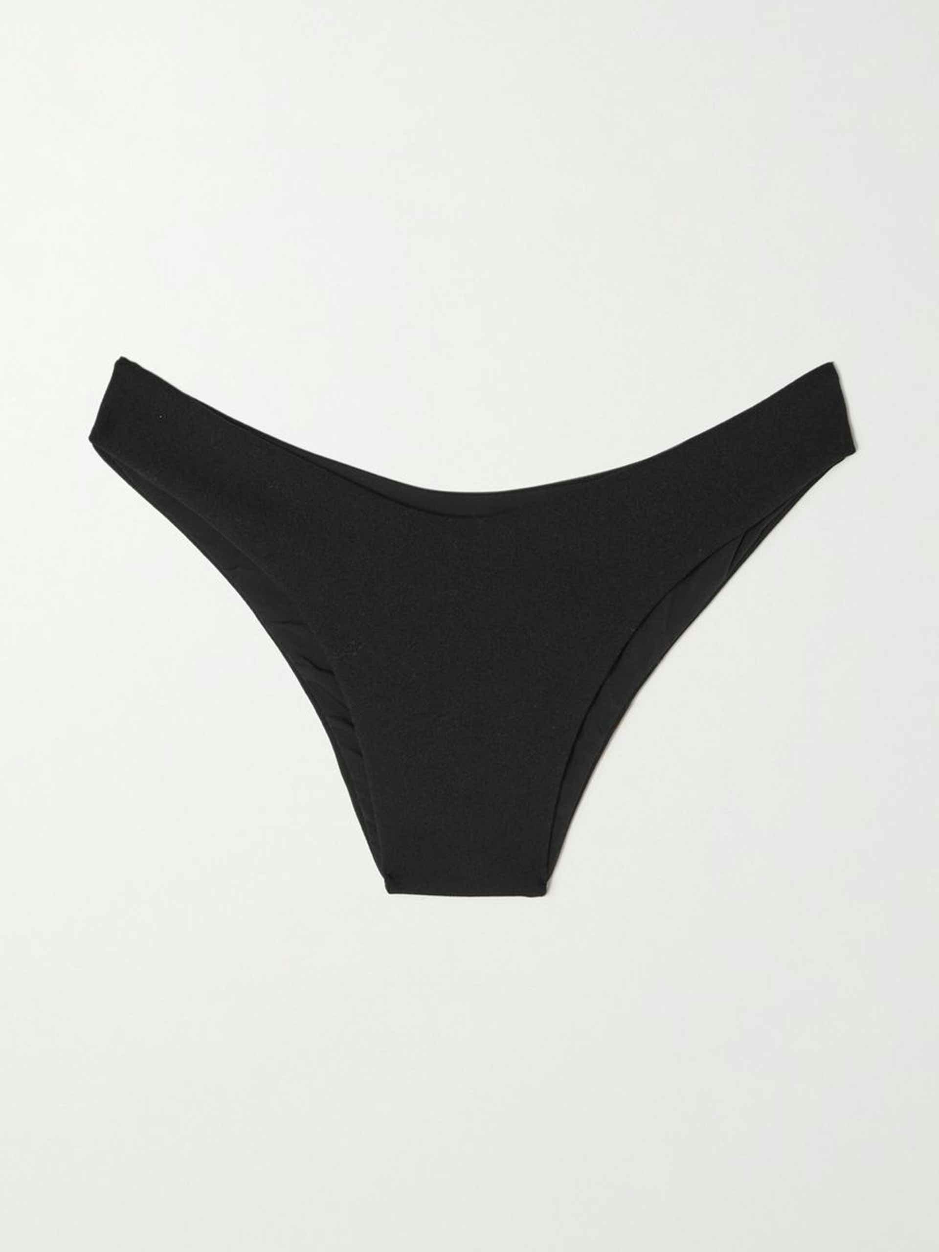 Black stretch-crepe bikini briefs