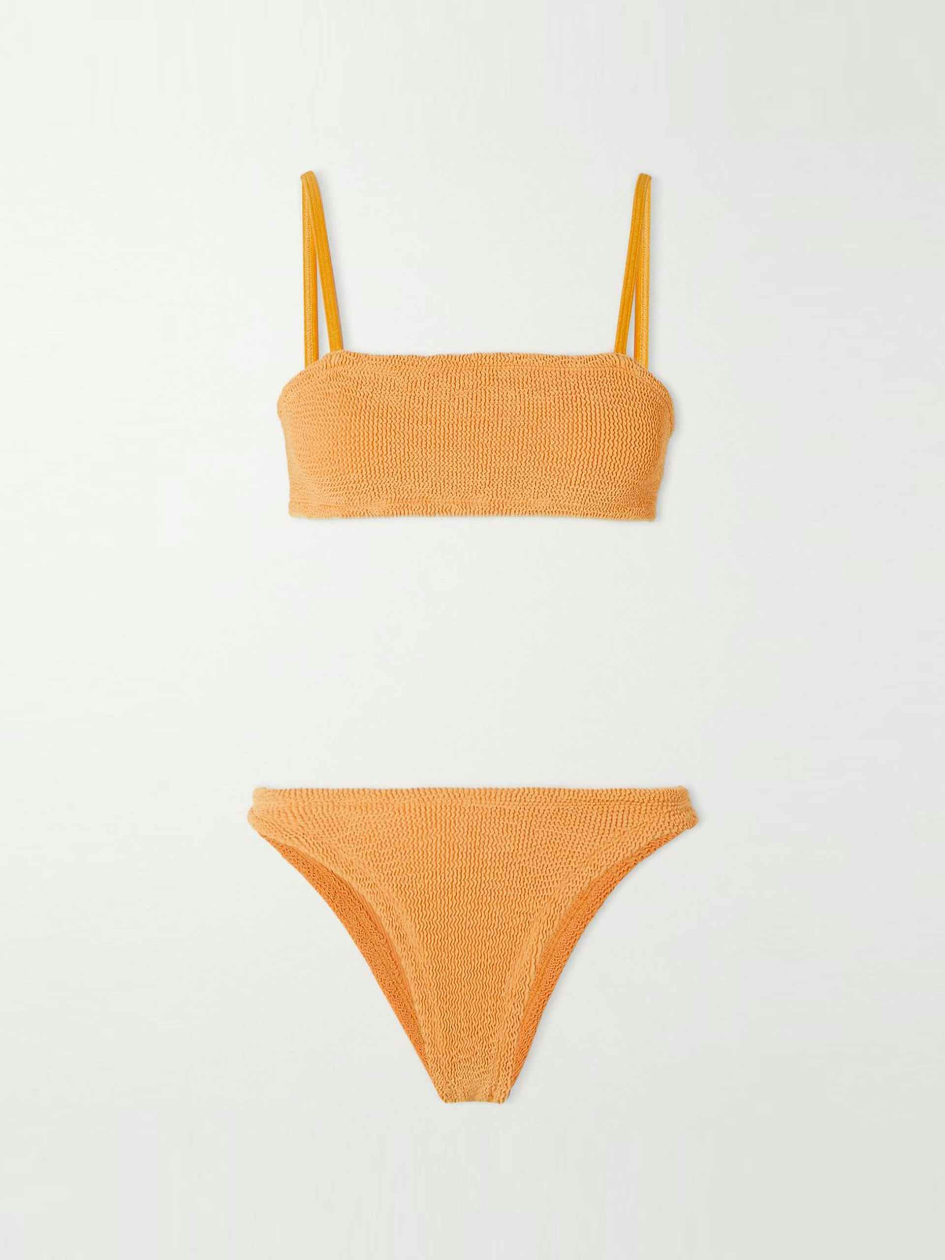 Orange seersucker bikini