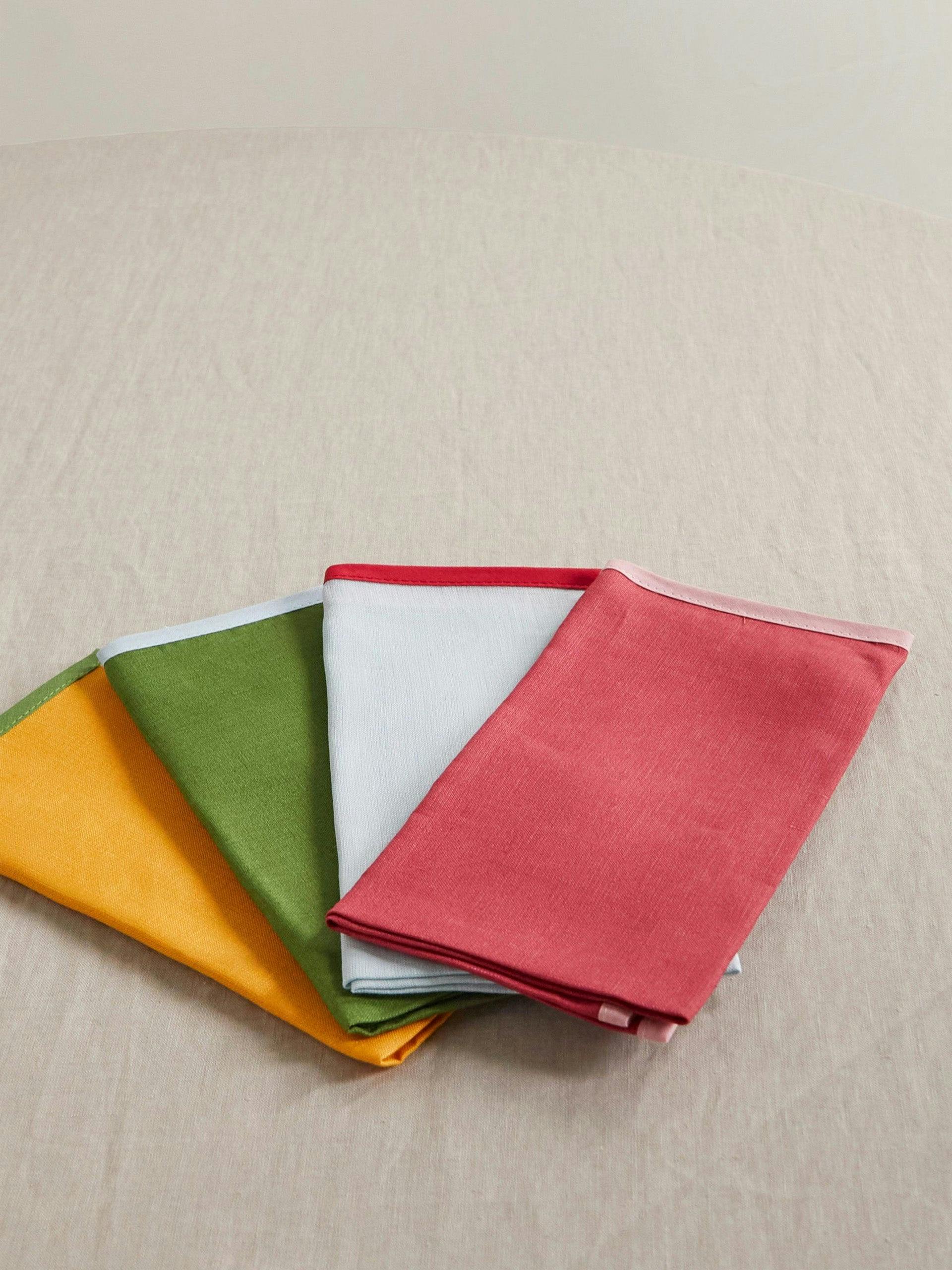 Colourful linen napkins