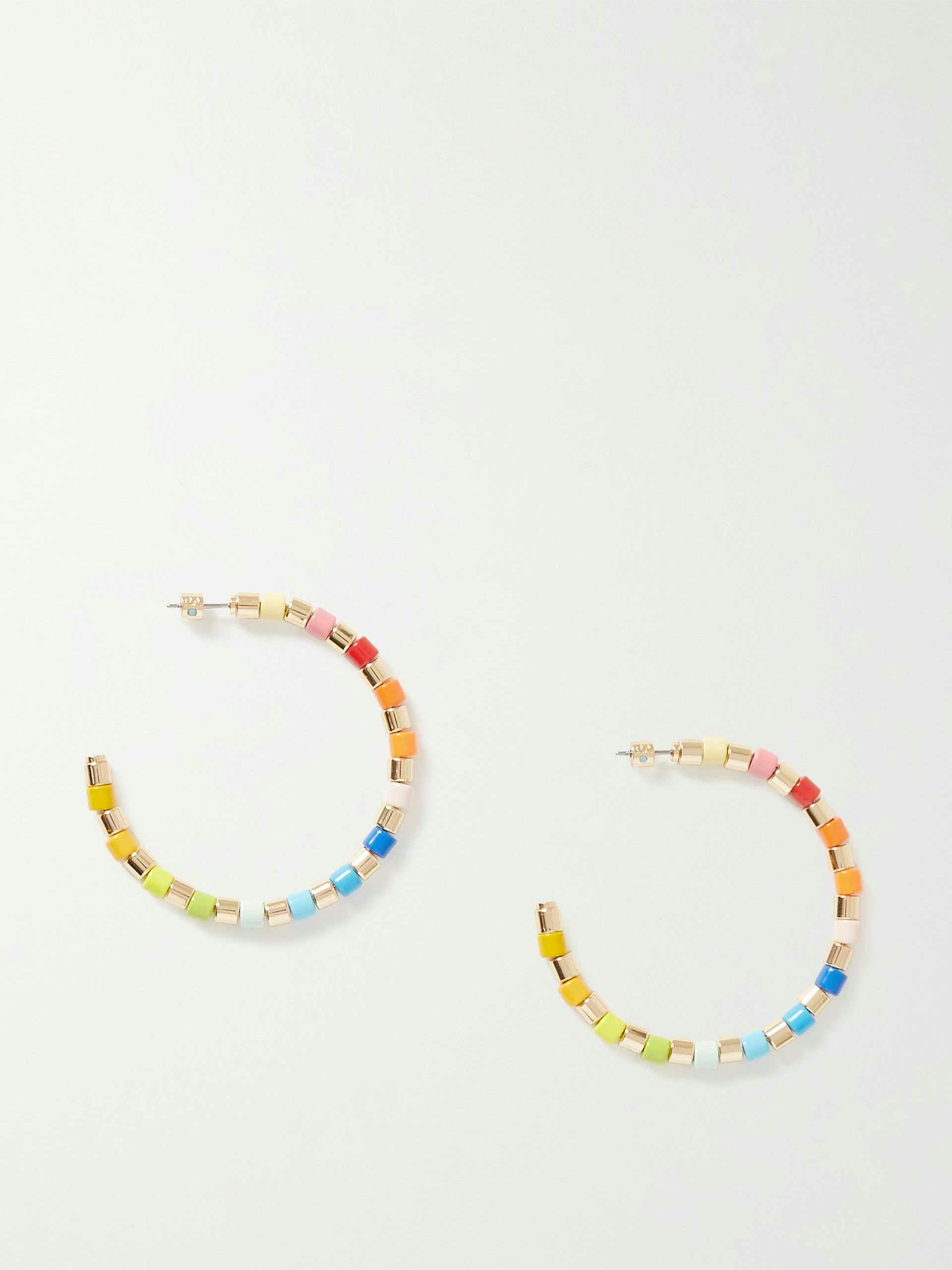 Multi-coloured hoop earrings