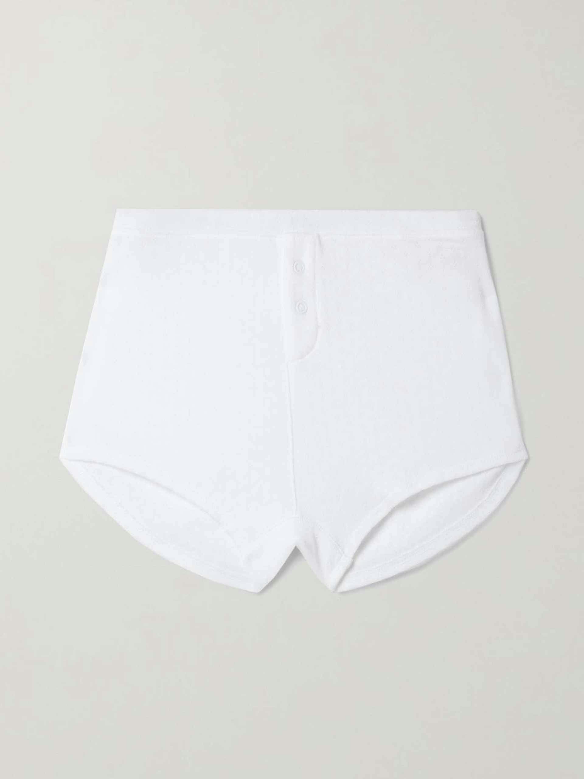 White pointelle shorts