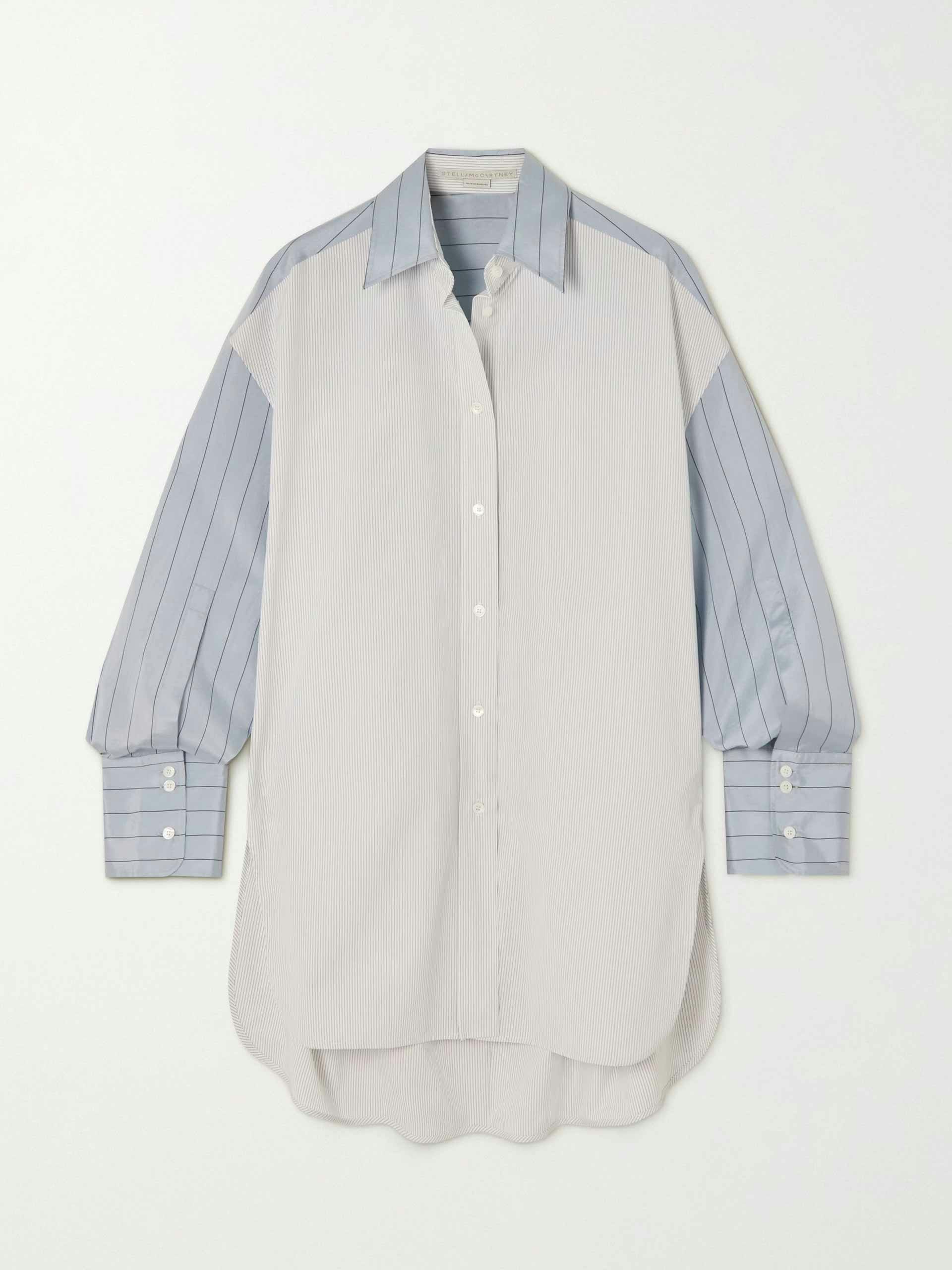 Oversized pinstriped organic cotton shirt