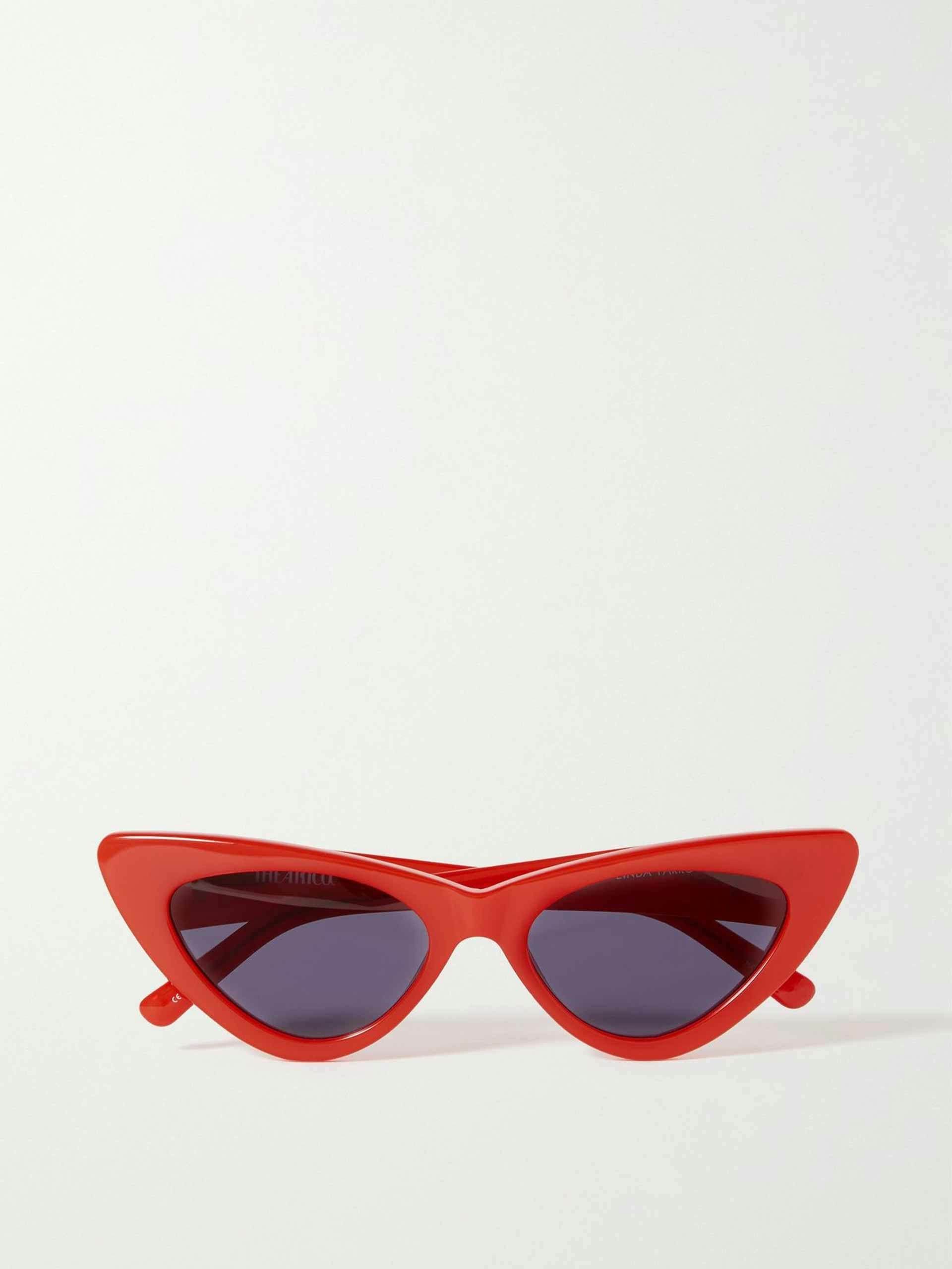 Red cat-eye acetate sunglasses