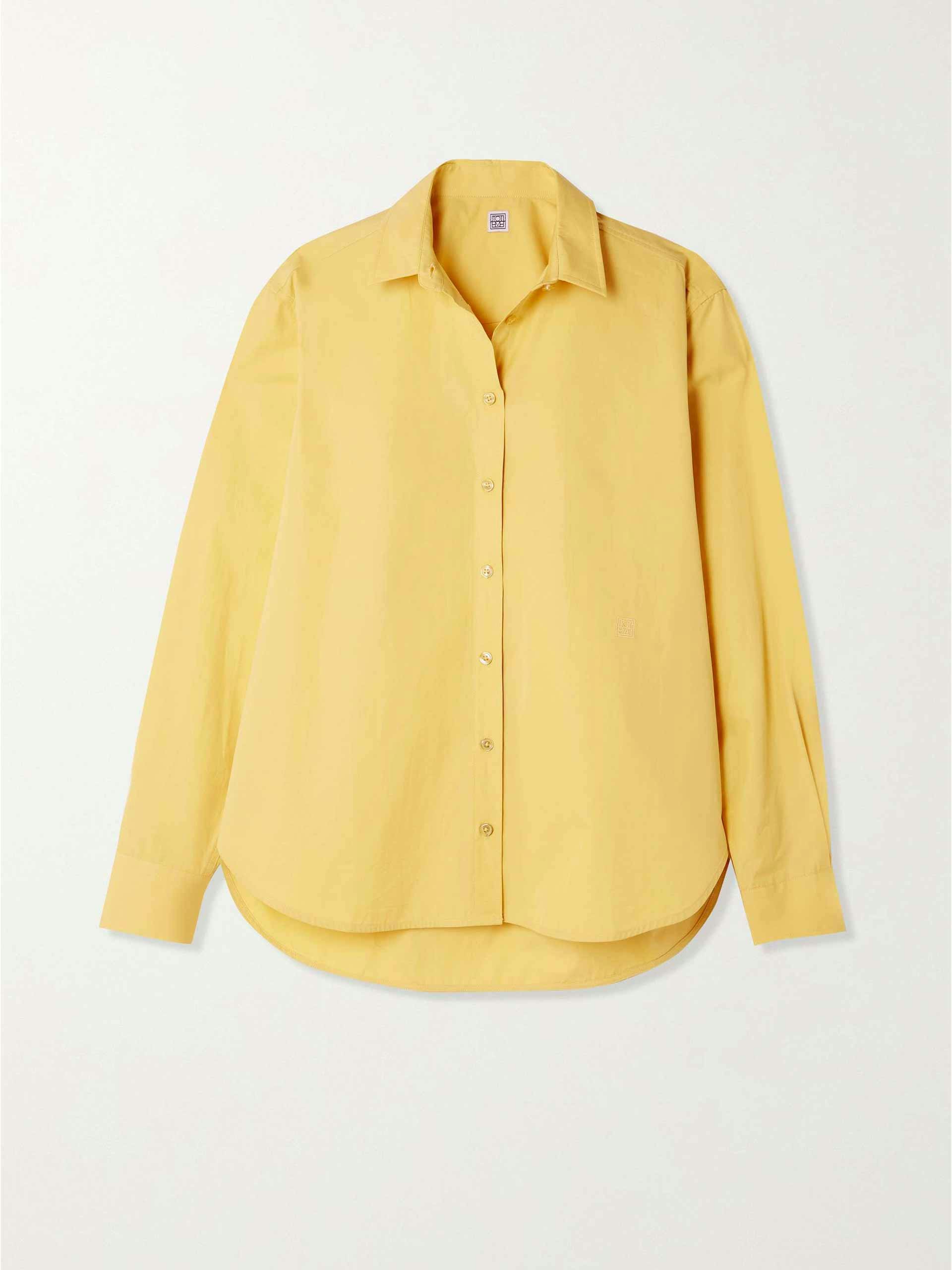 Yellow cotton poplin shirt