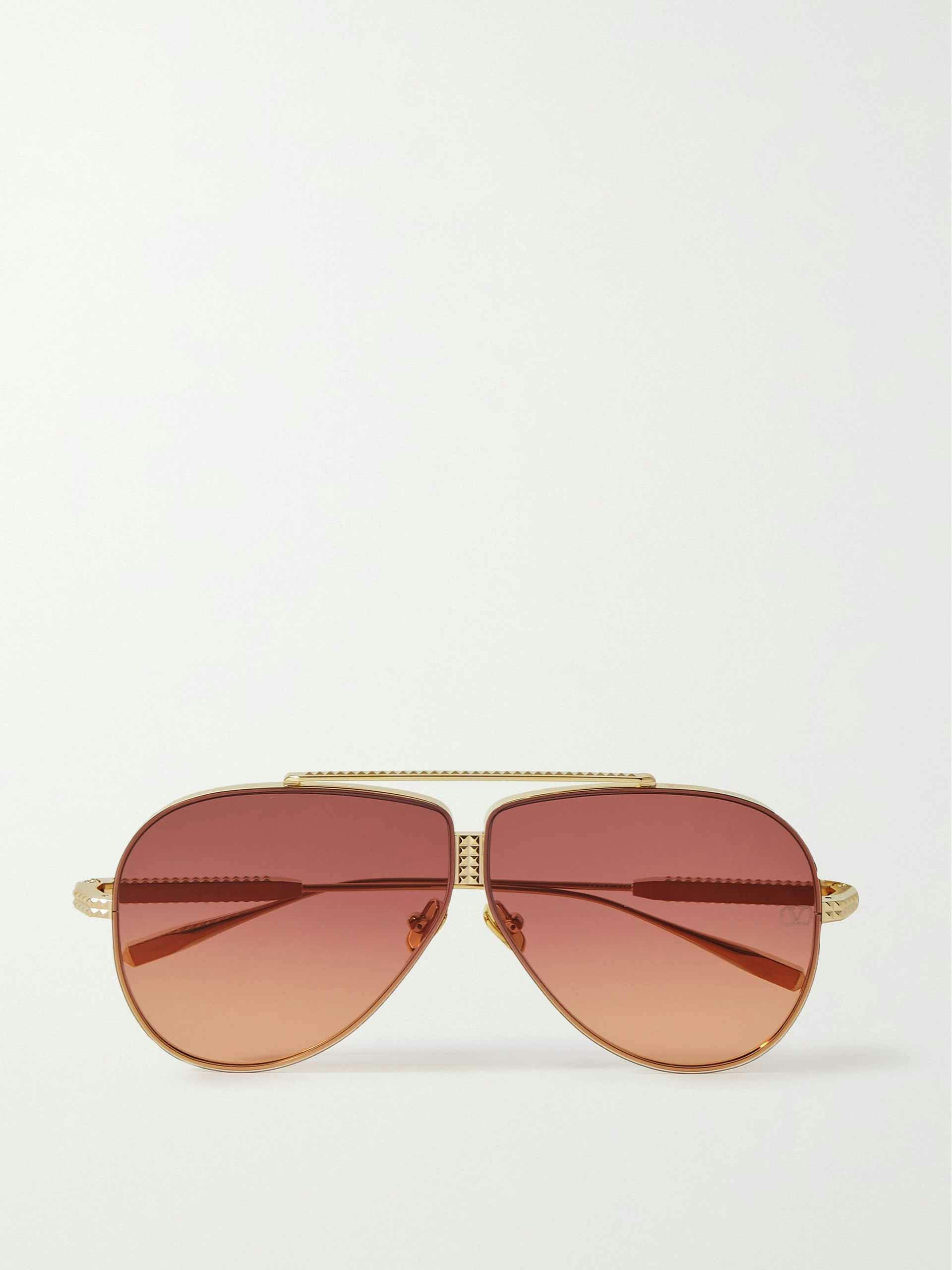 Aviator gold tone sunglasses