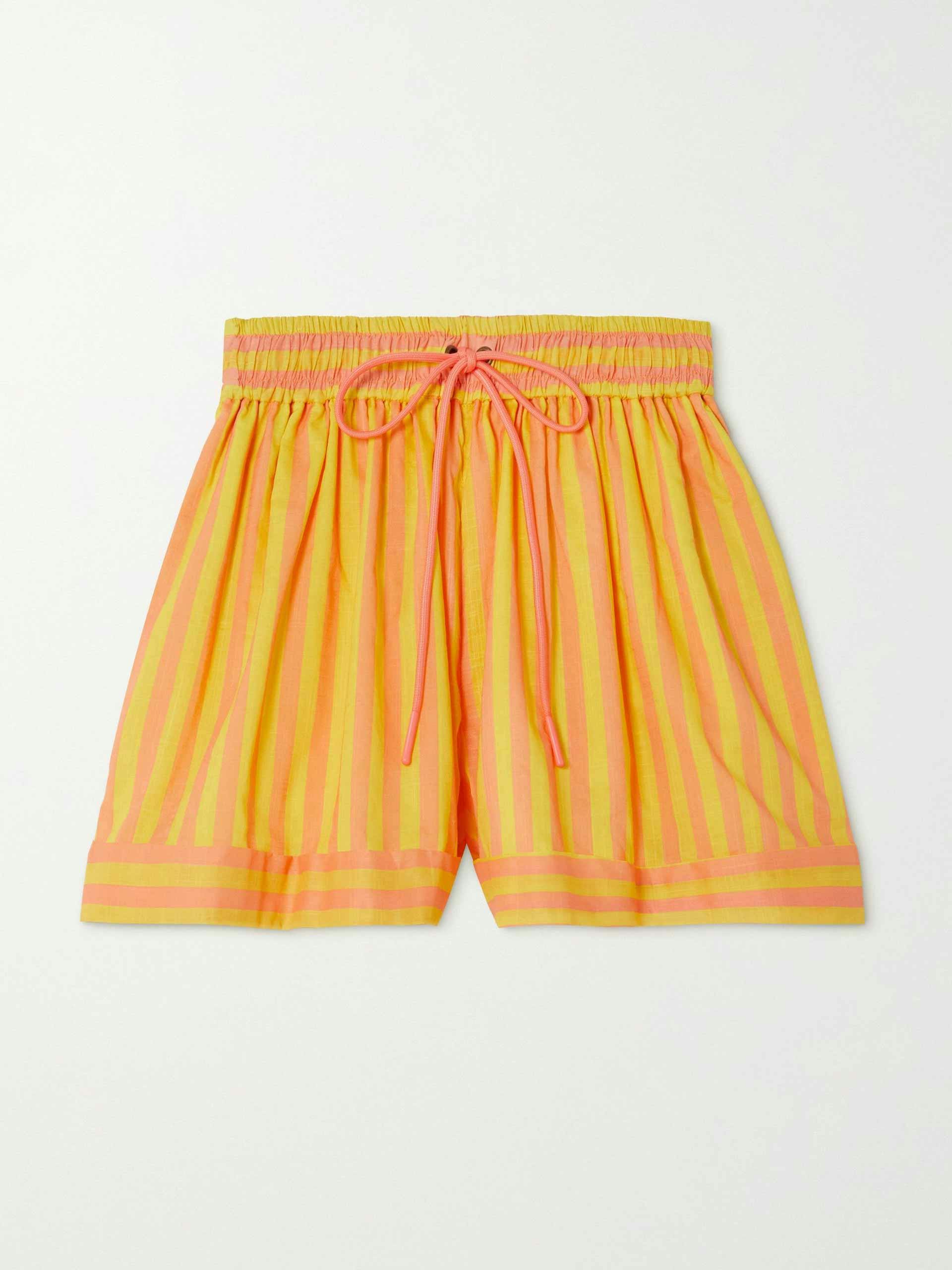 Orange and pink striped shorts