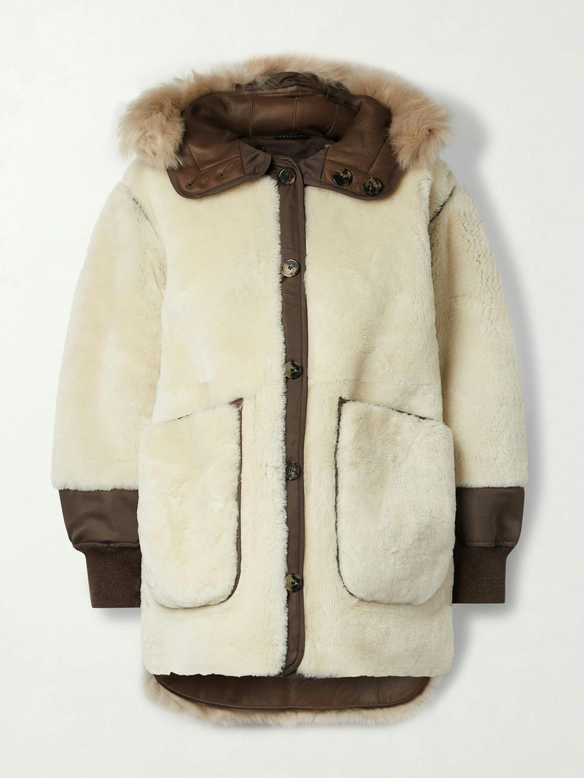 Reversible shearling jacket