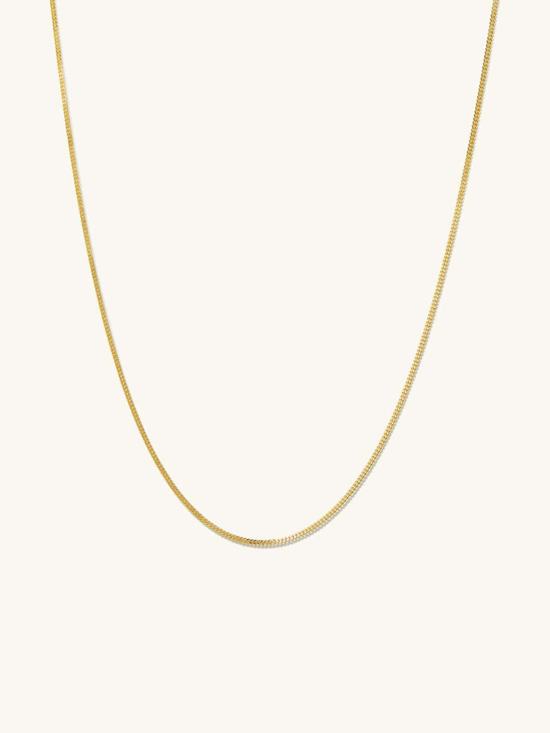 Yellow gold curb chain necklace