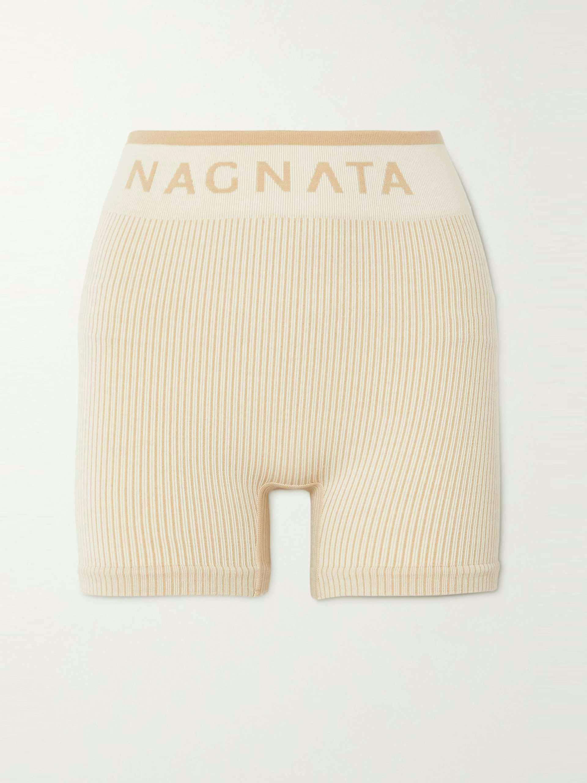 Ribbed merino wool blend shorts