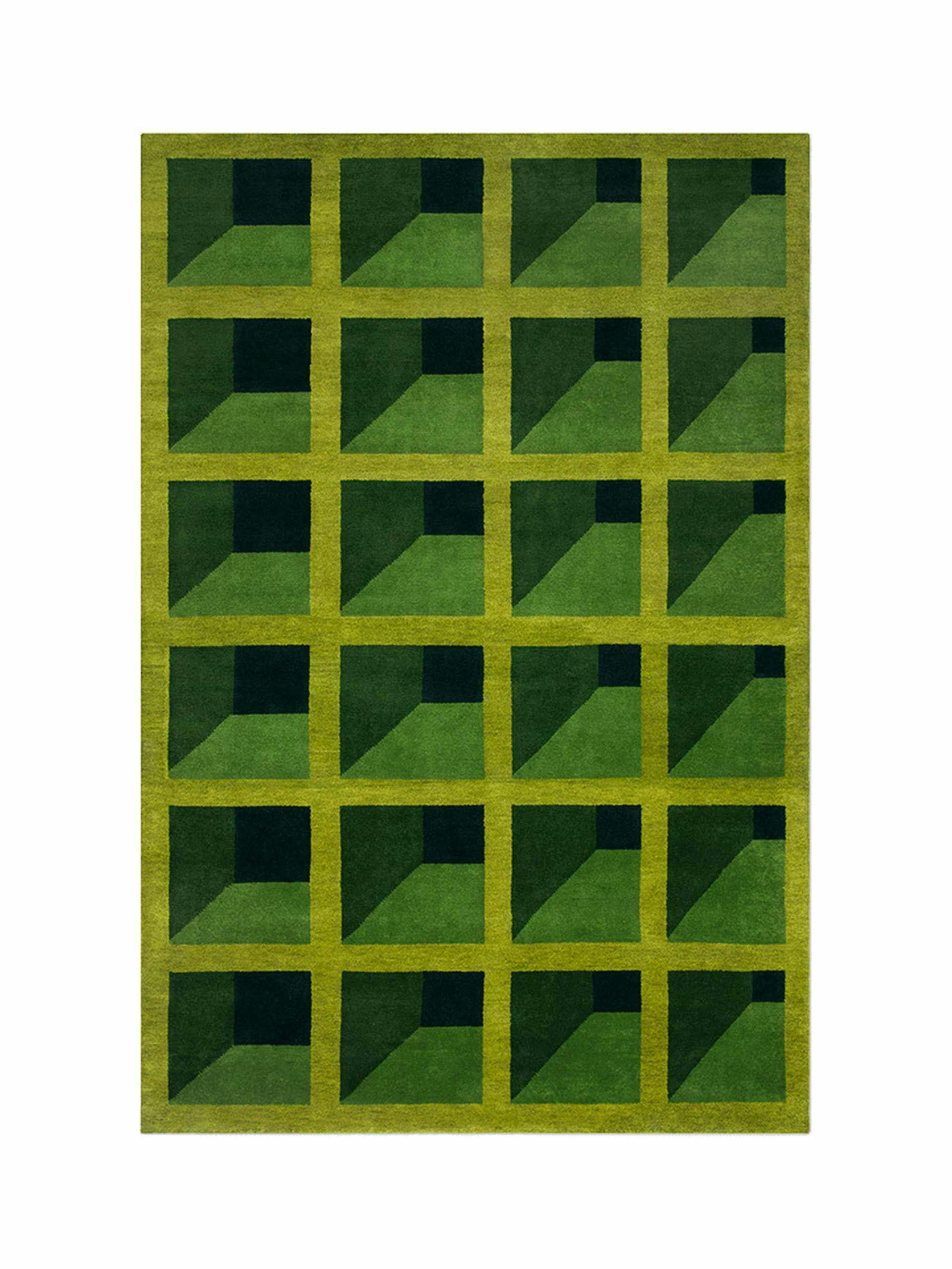 Patterned green rug
