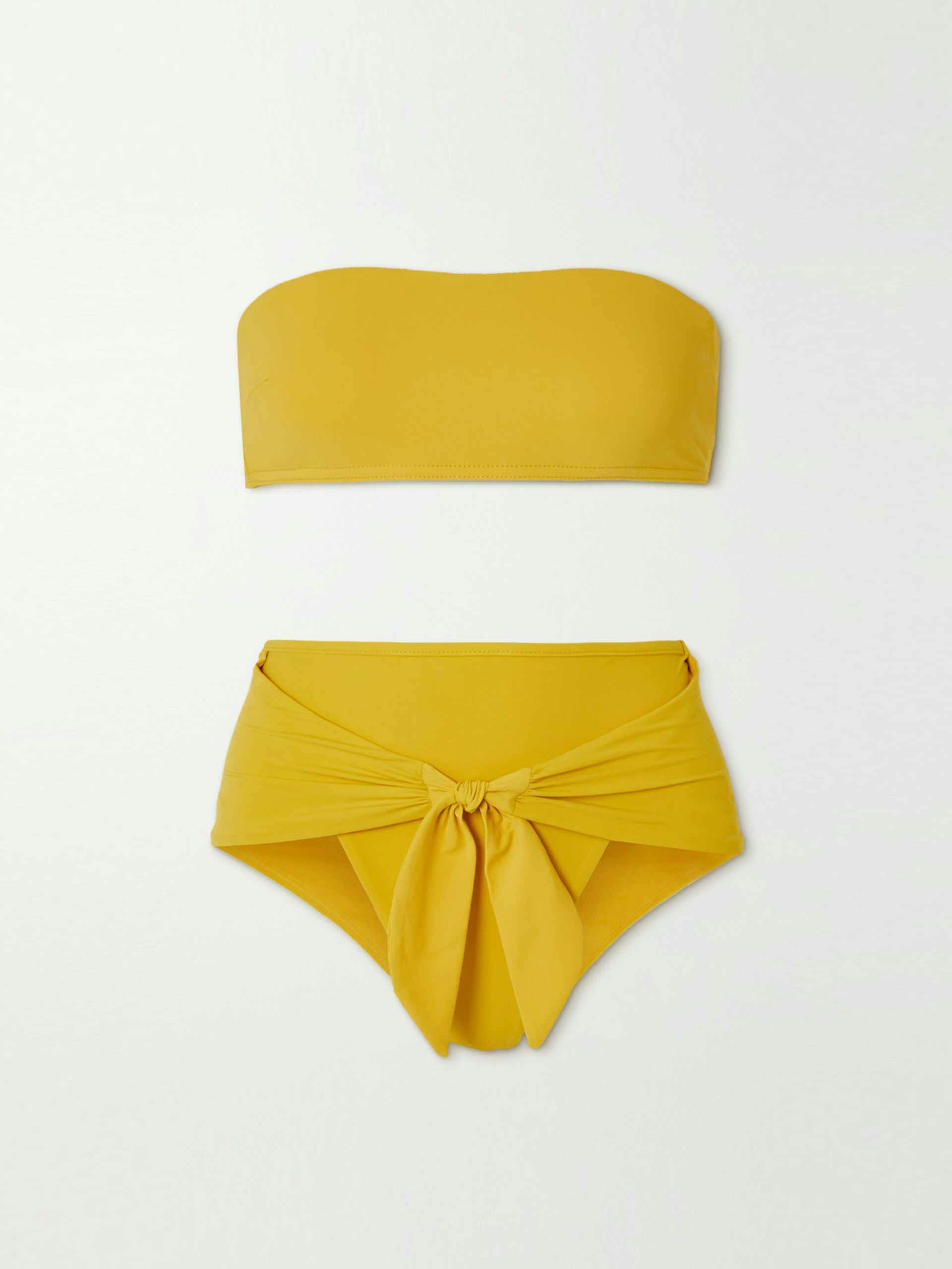 Yellow bandeau bikini