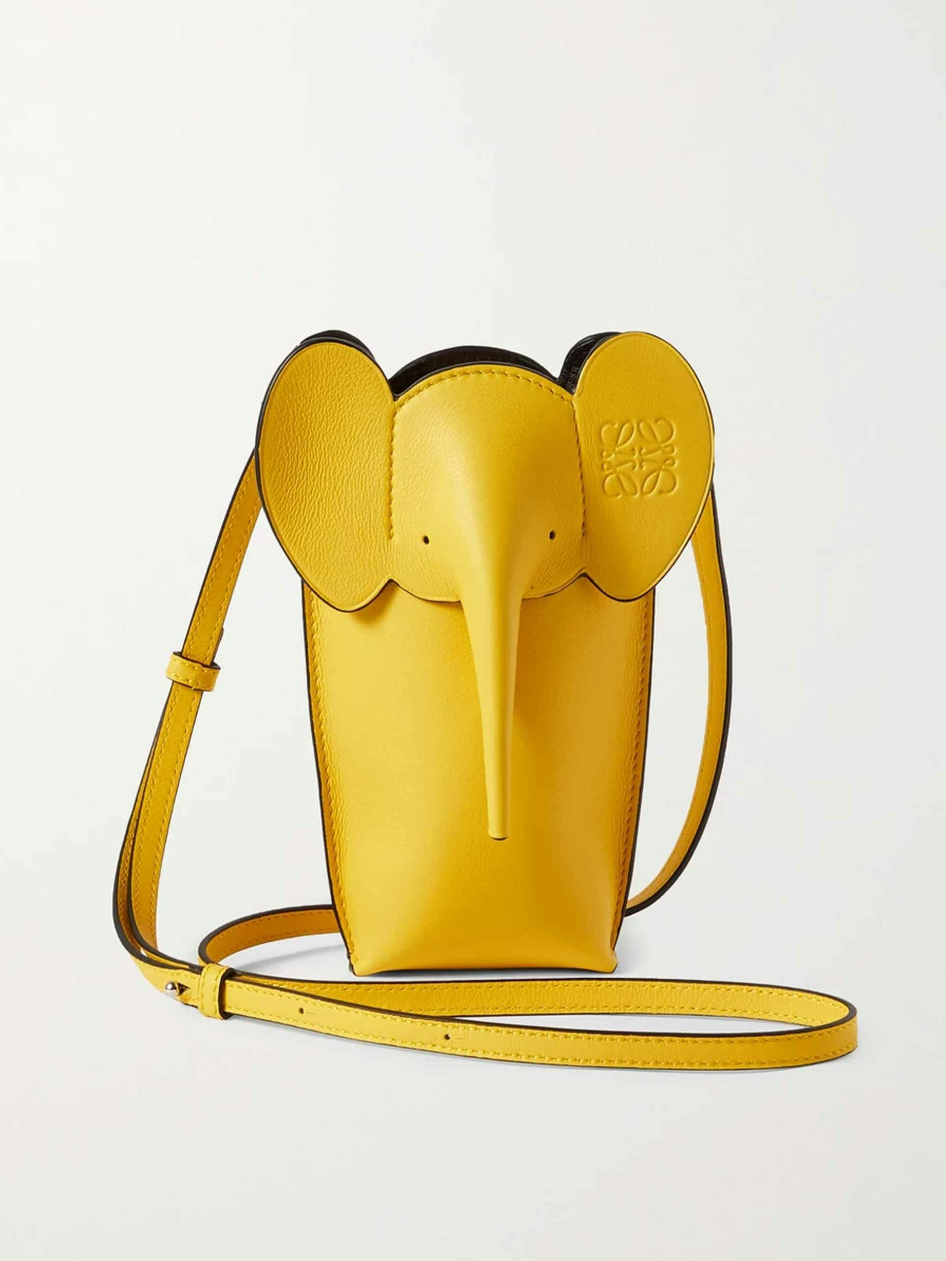 Elephant  textured leather shoulder bag