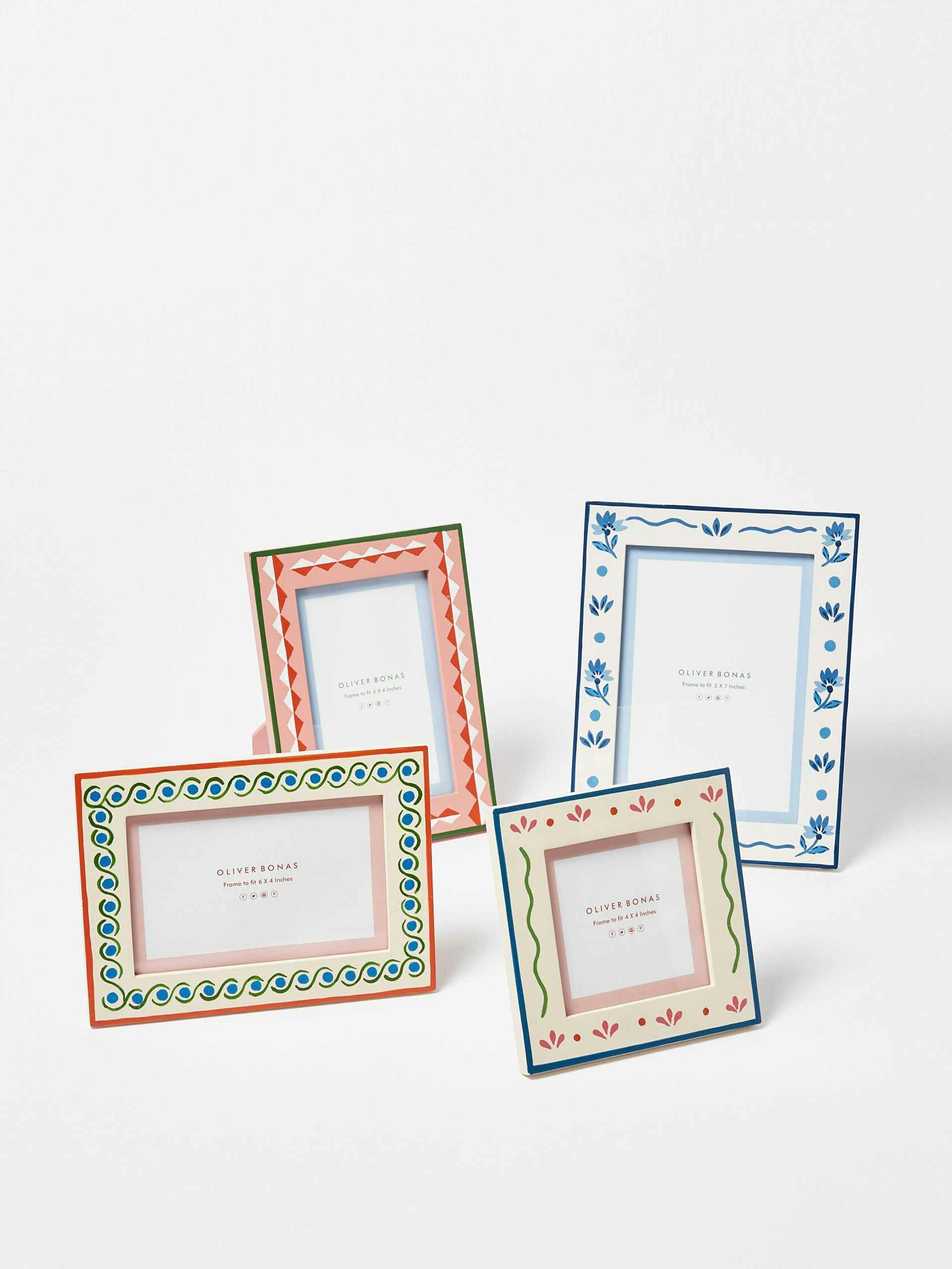 Hand-painted wooden photo frames