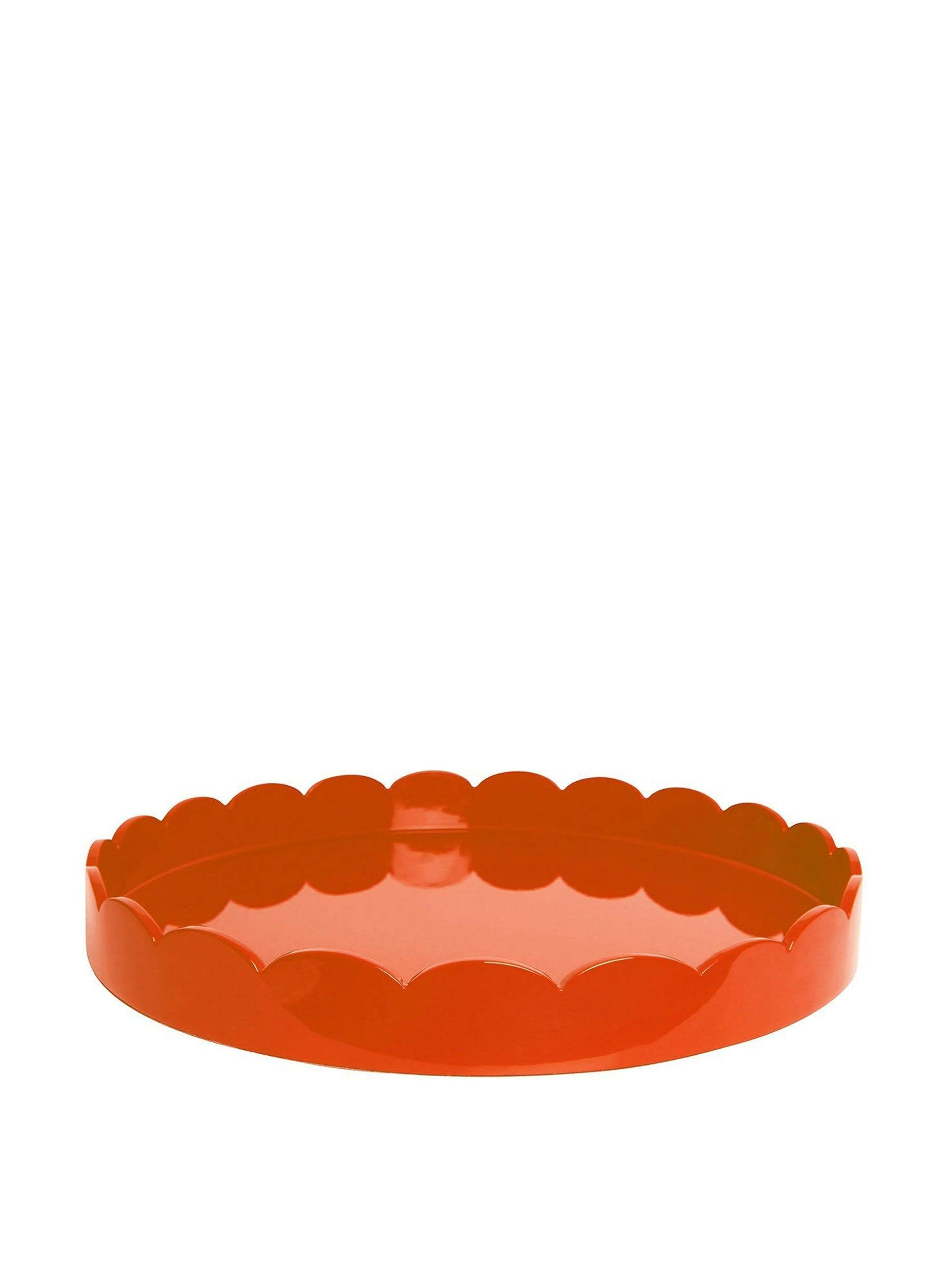 Orange round large scalloped tray