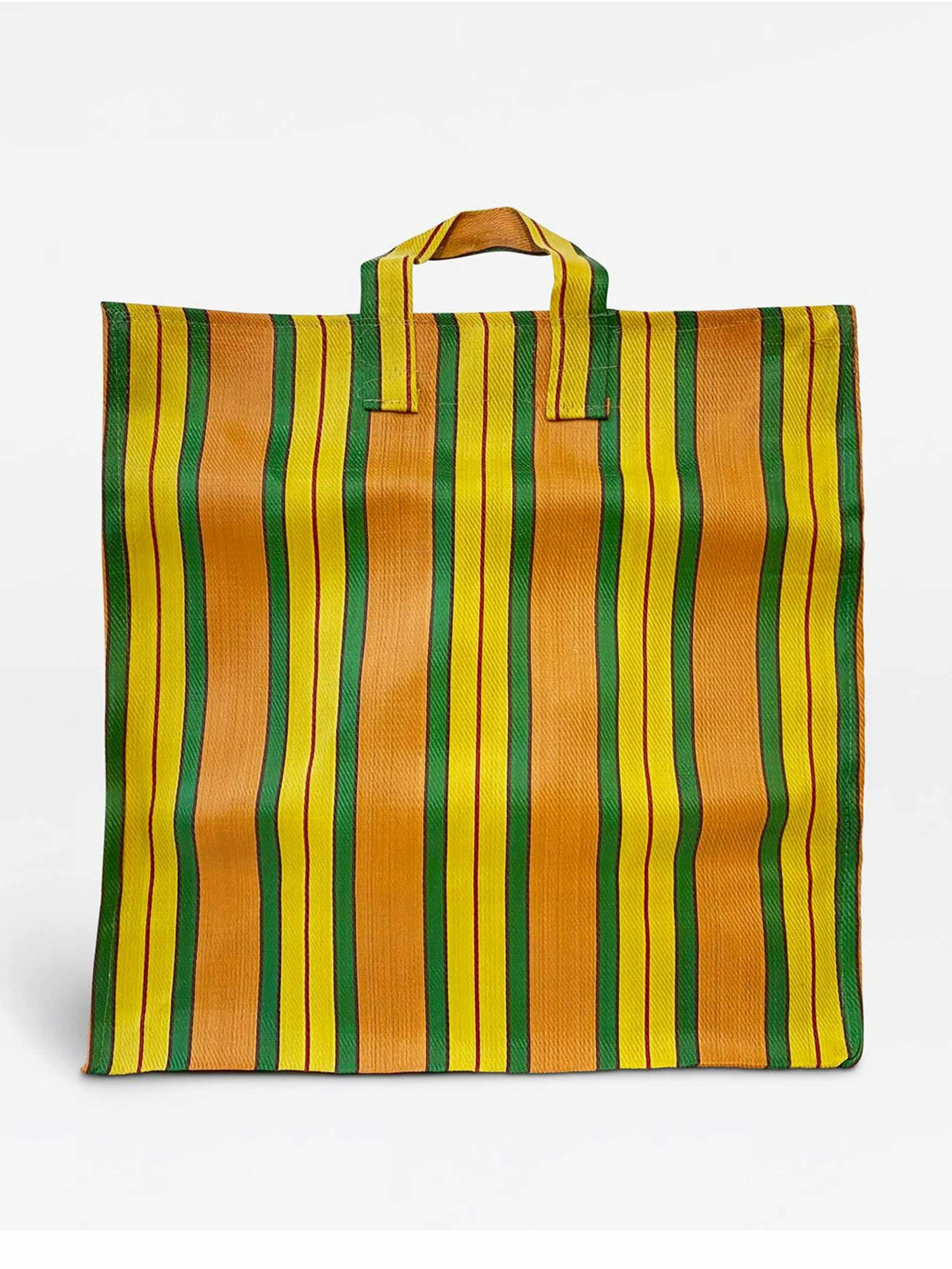 Large striped tote bag
