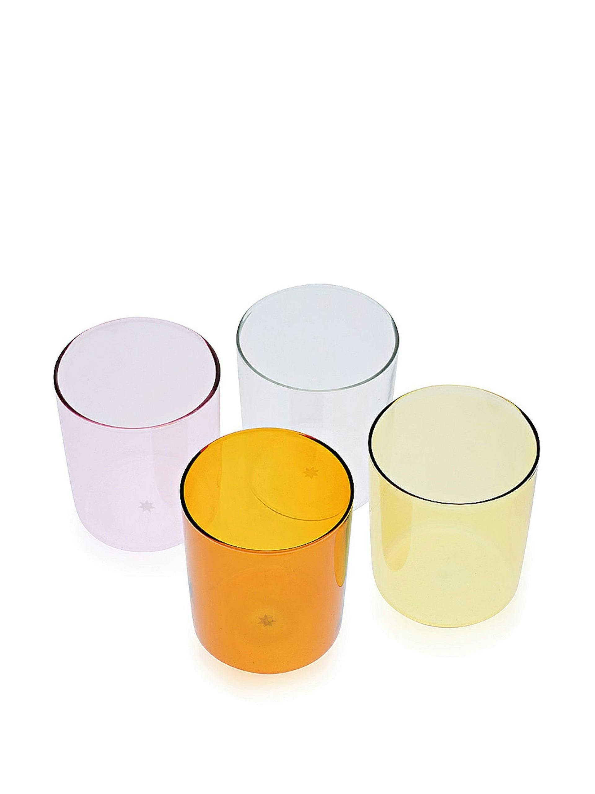 Coloured glass tumblers (set of 4)