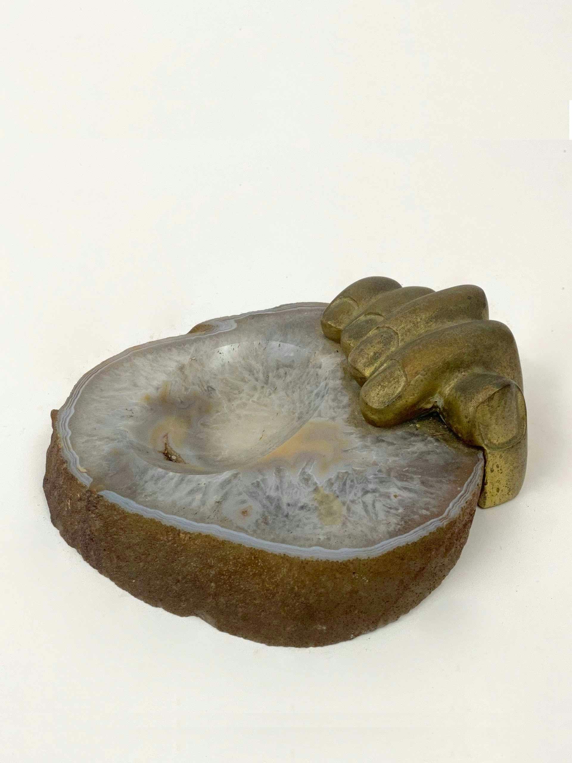 Agate and brone bowl