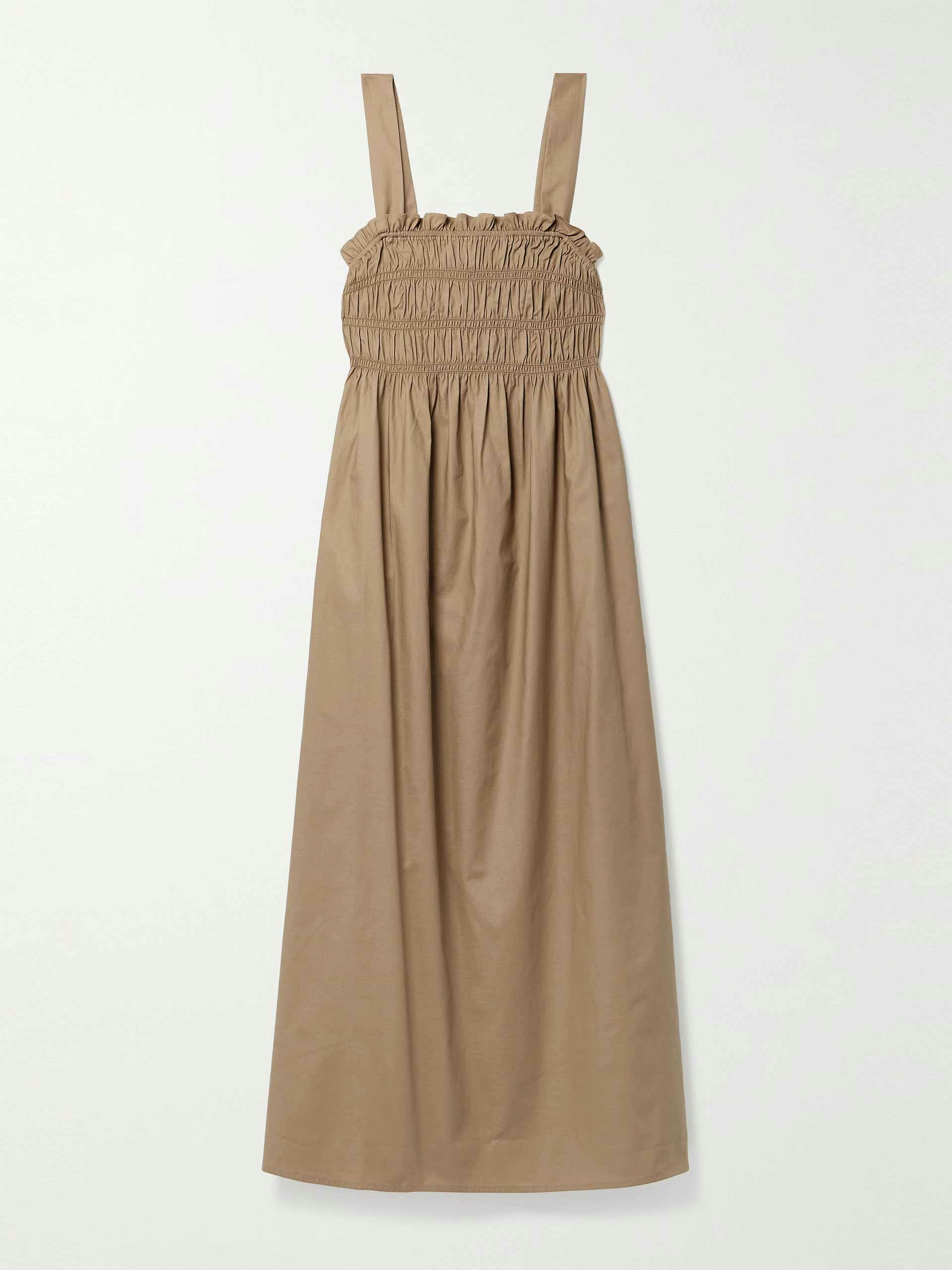 Sand poplin dress