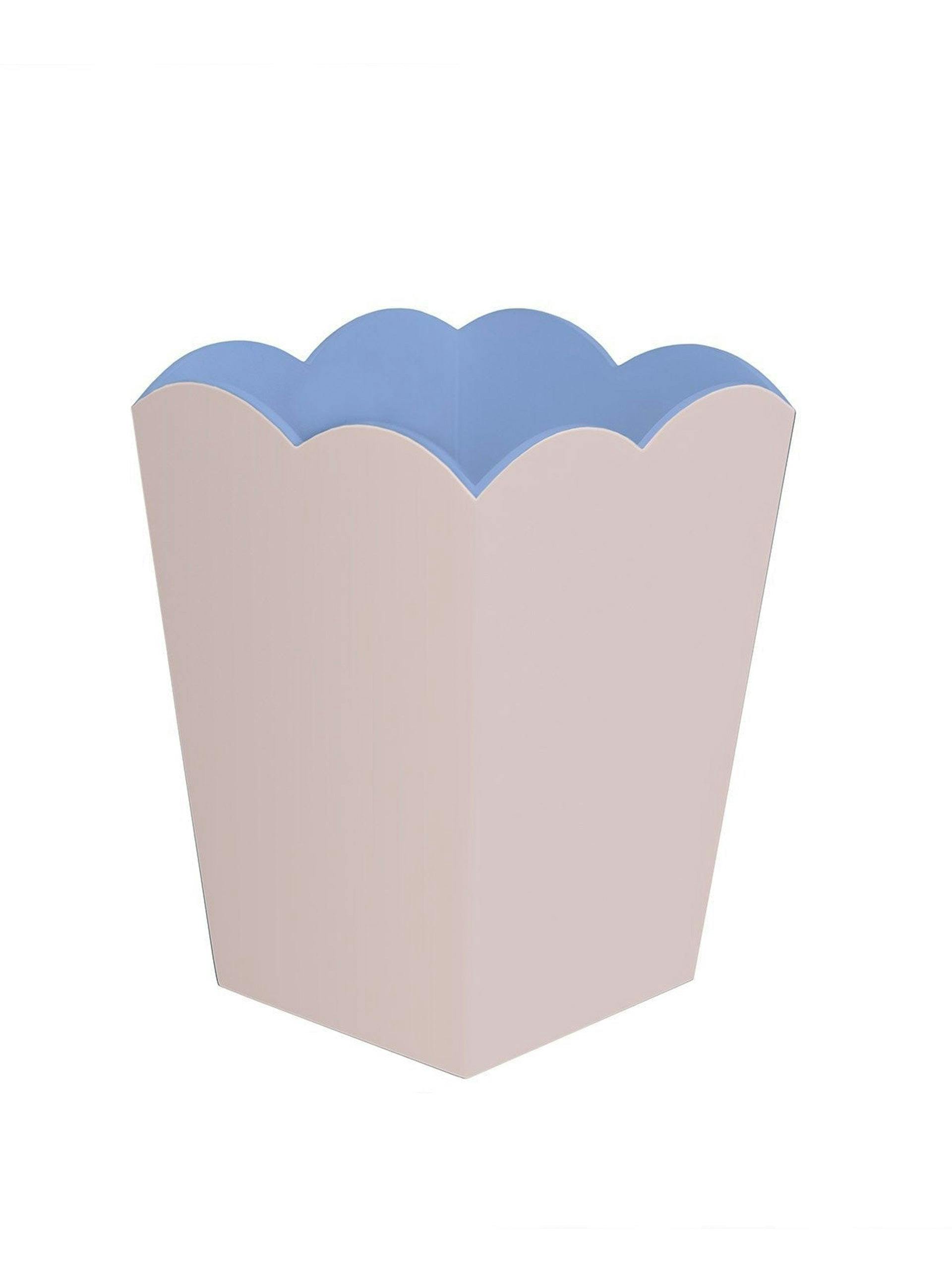 Pink and blue scalloped bin