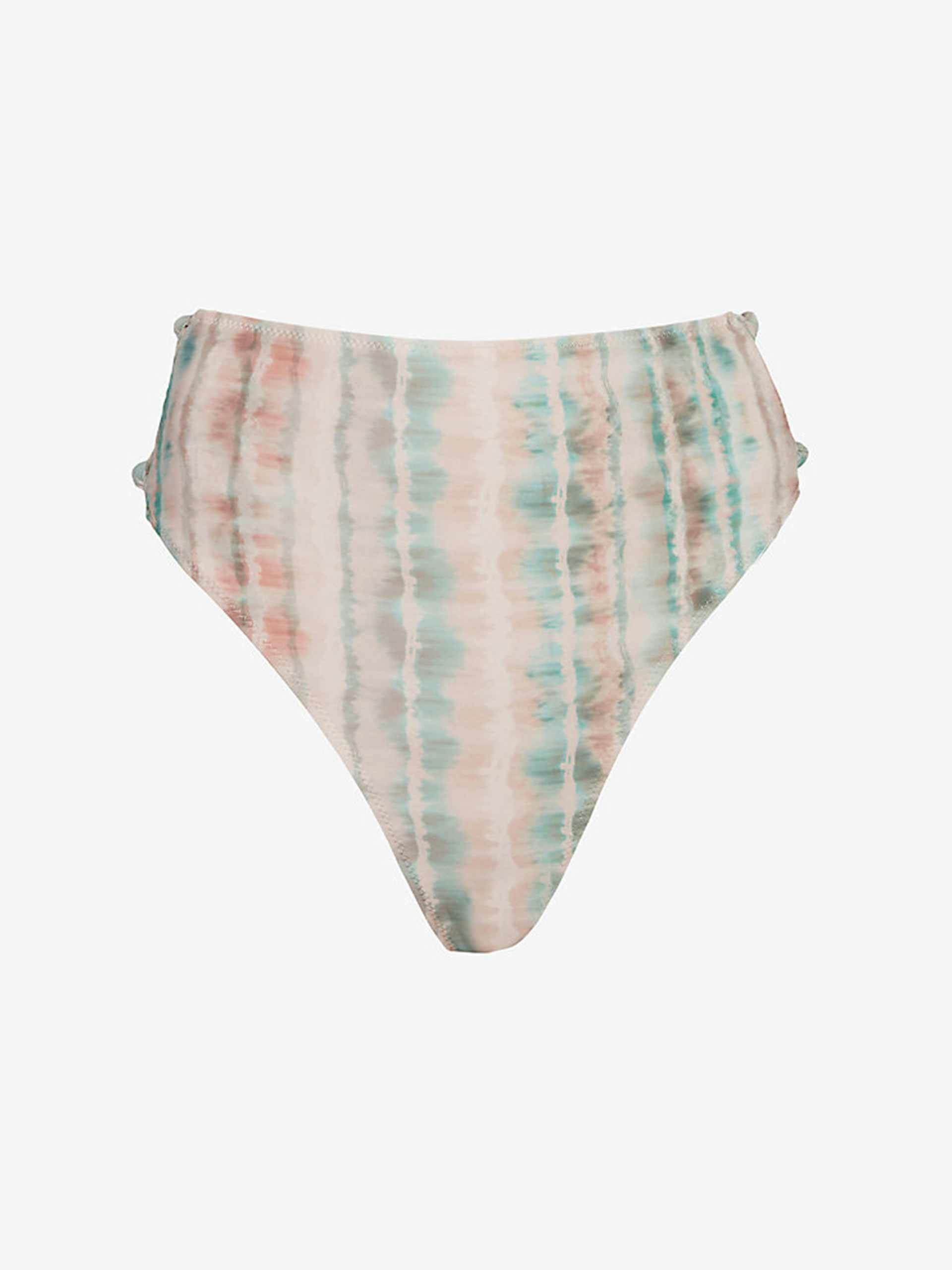 Tie-dye high-rise bikini bottoms