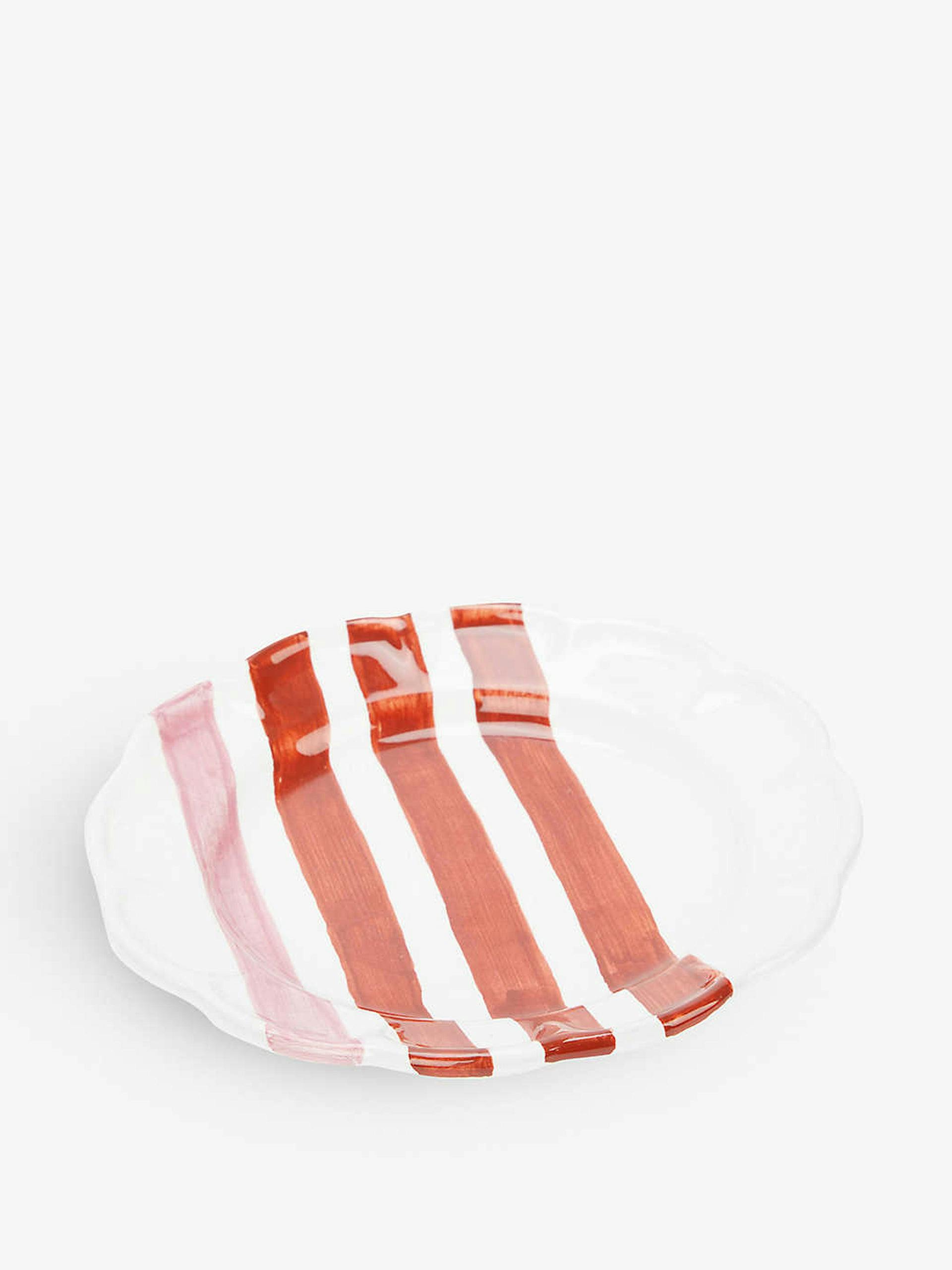 Striped ceramic dinner plate