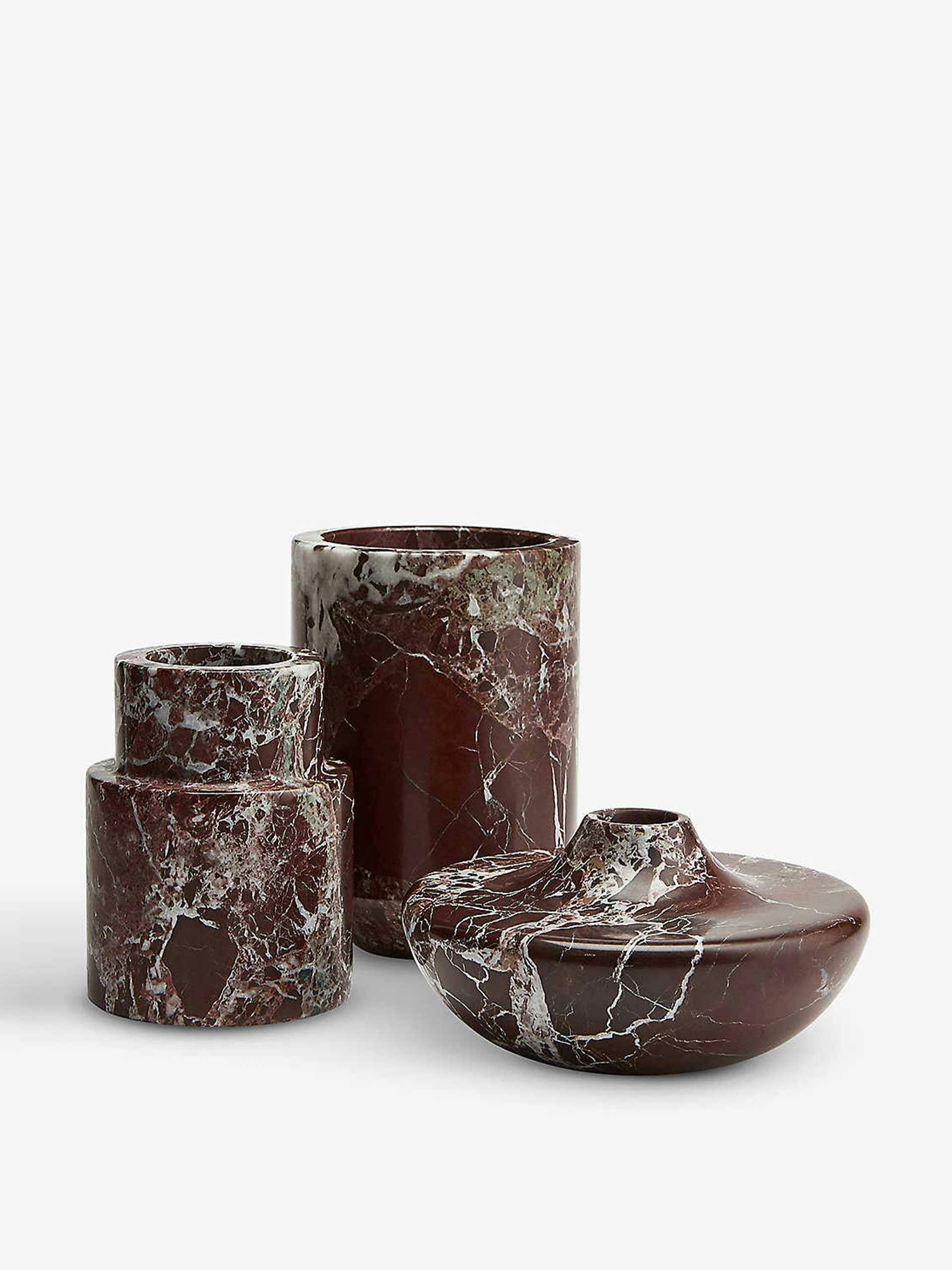 Brown marble vase