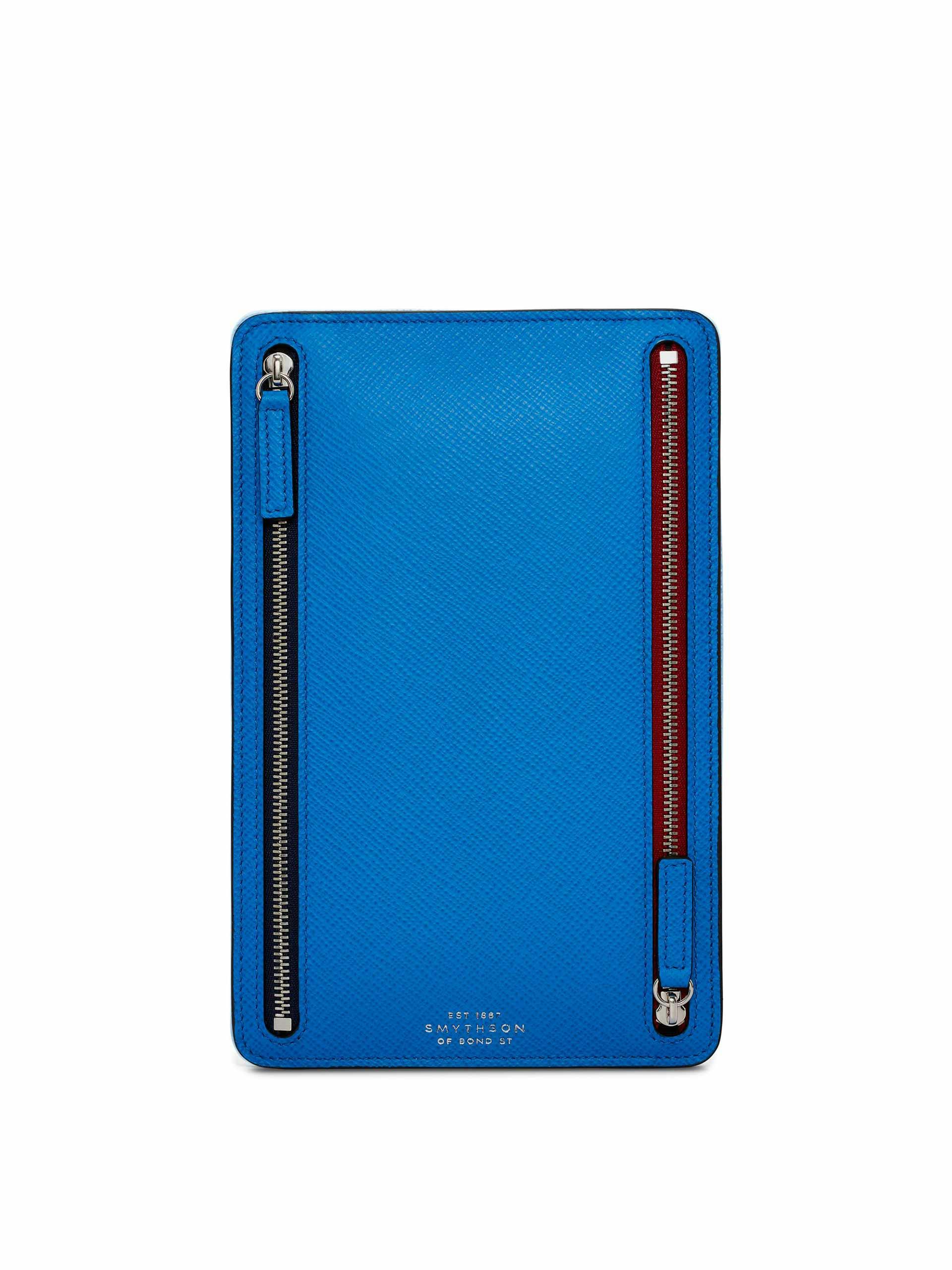 Blue leather zip wallet