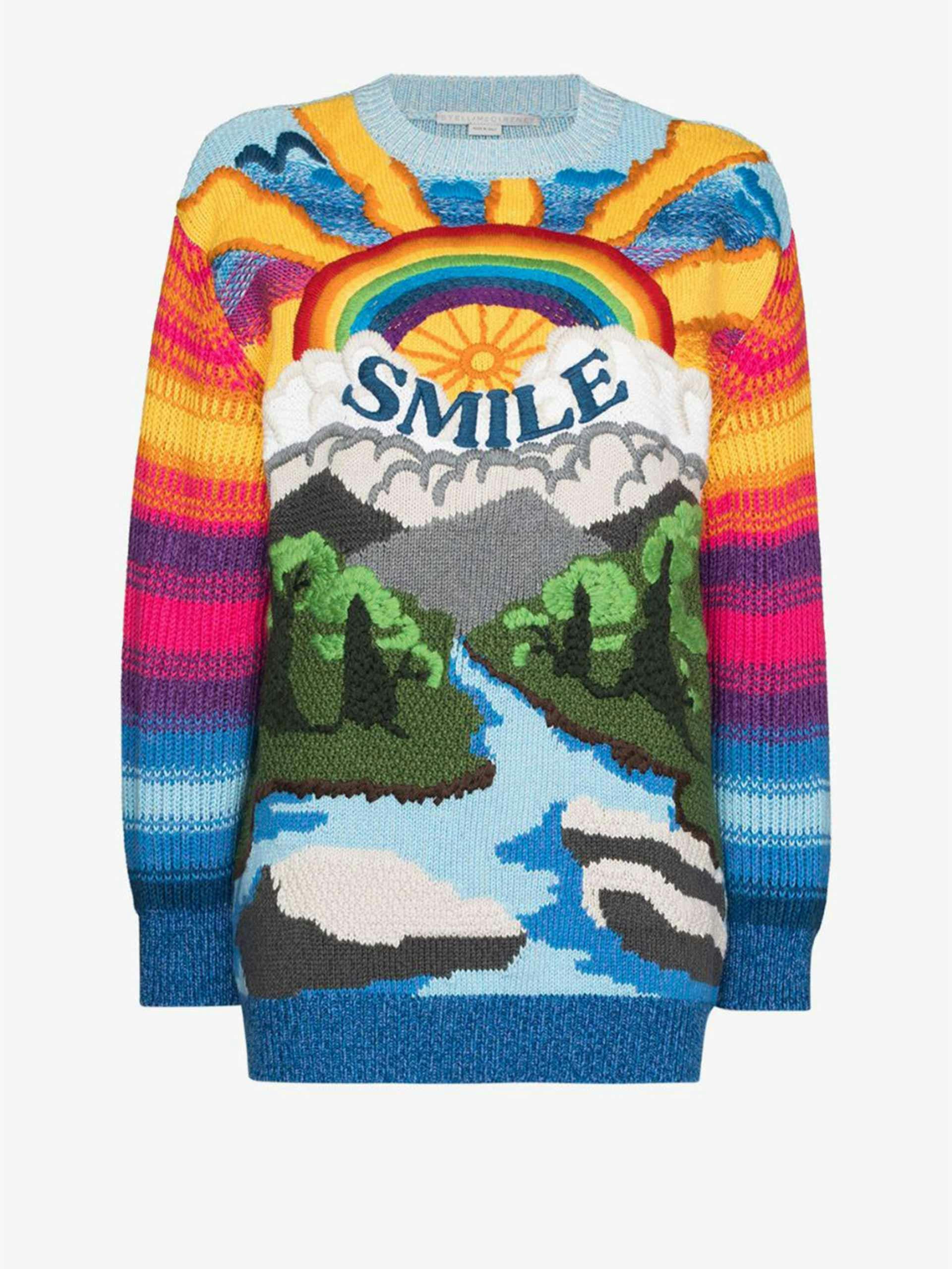 Blue smile rainbow jumper