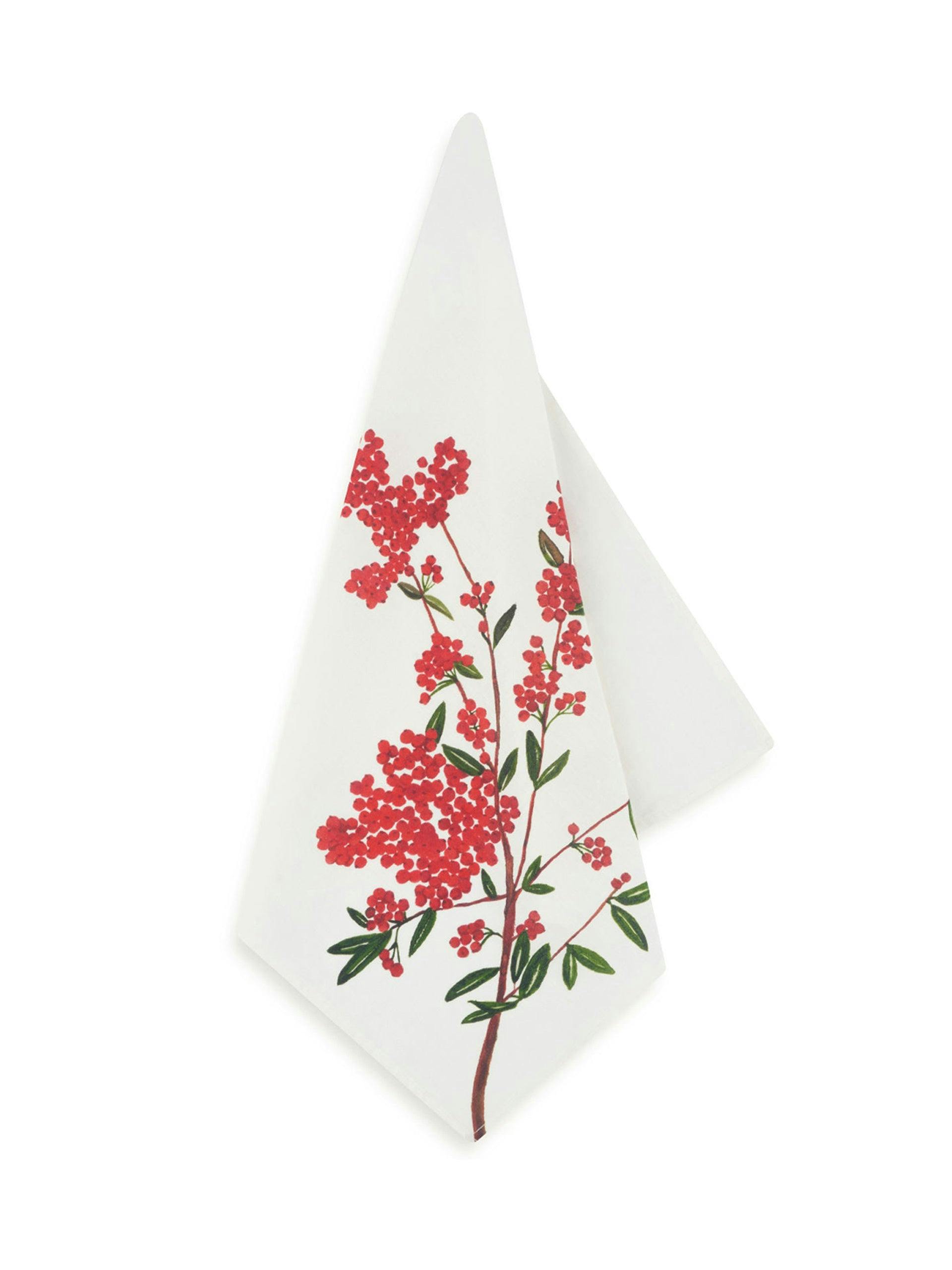 Linen napkin with red berries