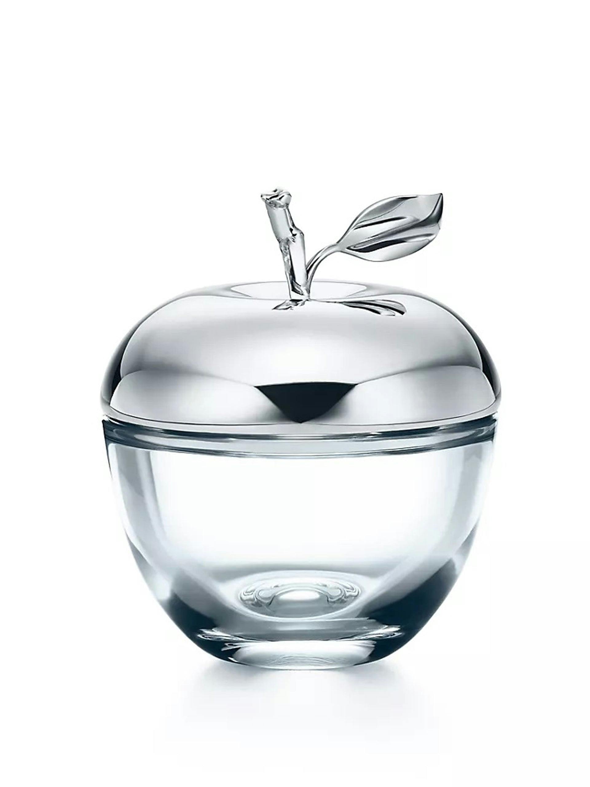 Crystal and silver apple box
