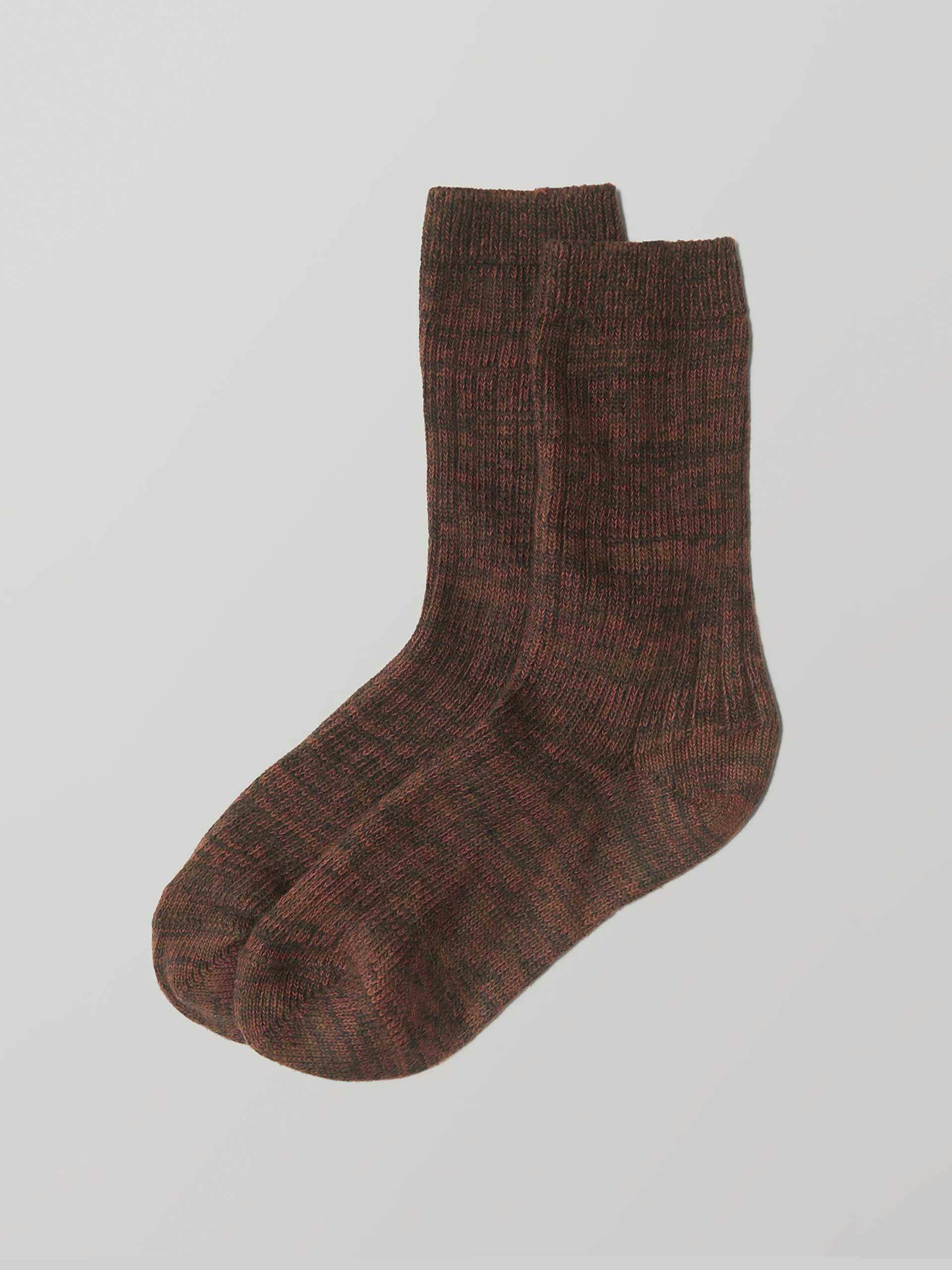 Ribbed cotton marl socks