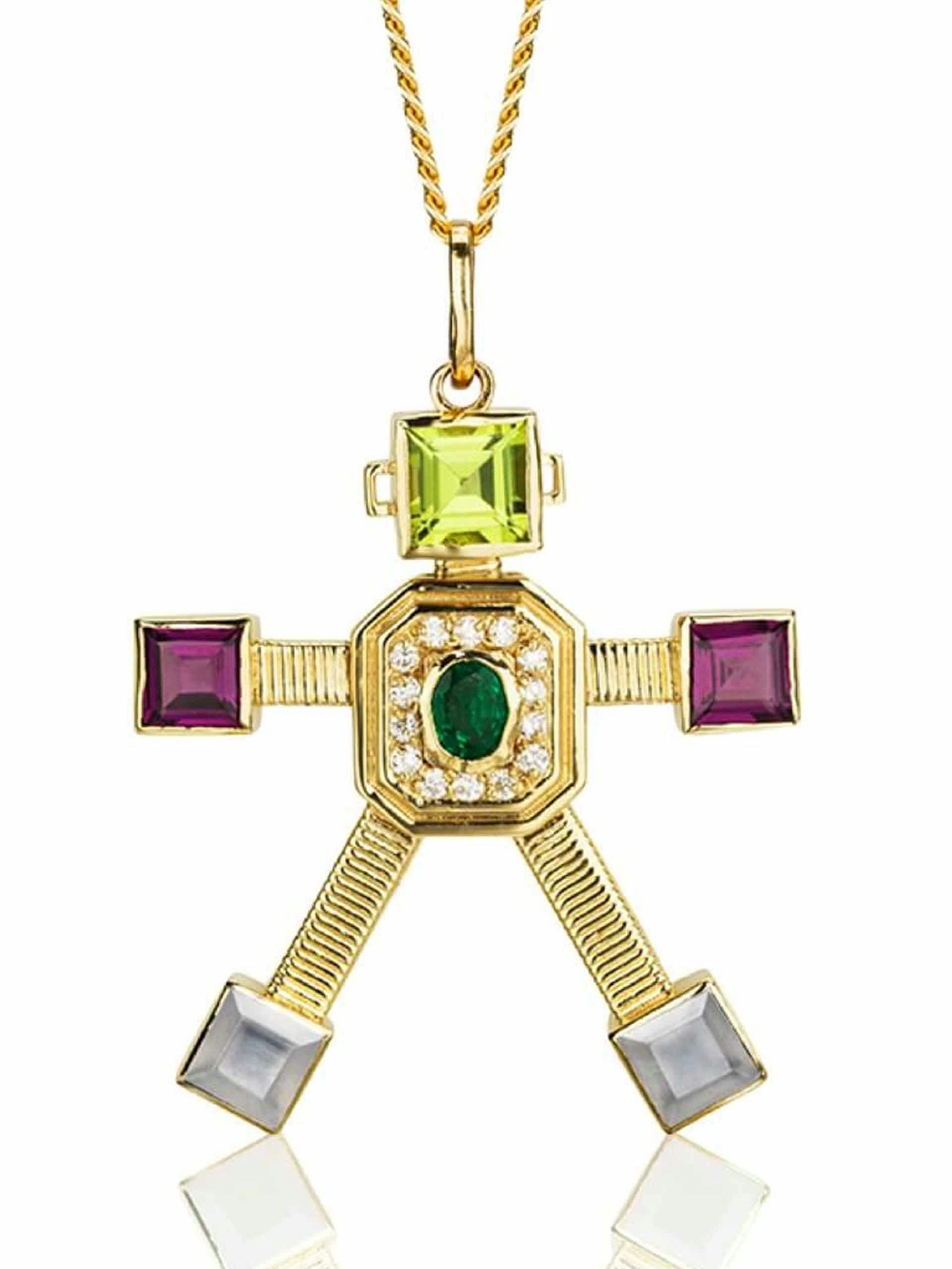 Robot pendant necklace