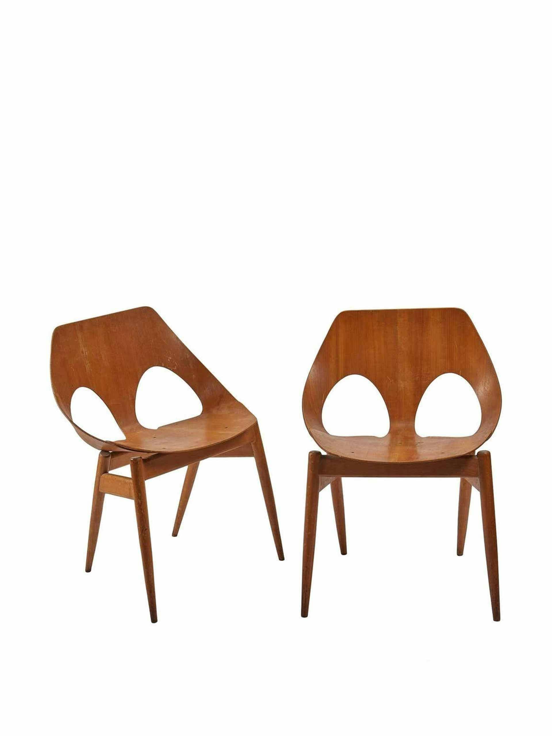 Pair of stacking chairs