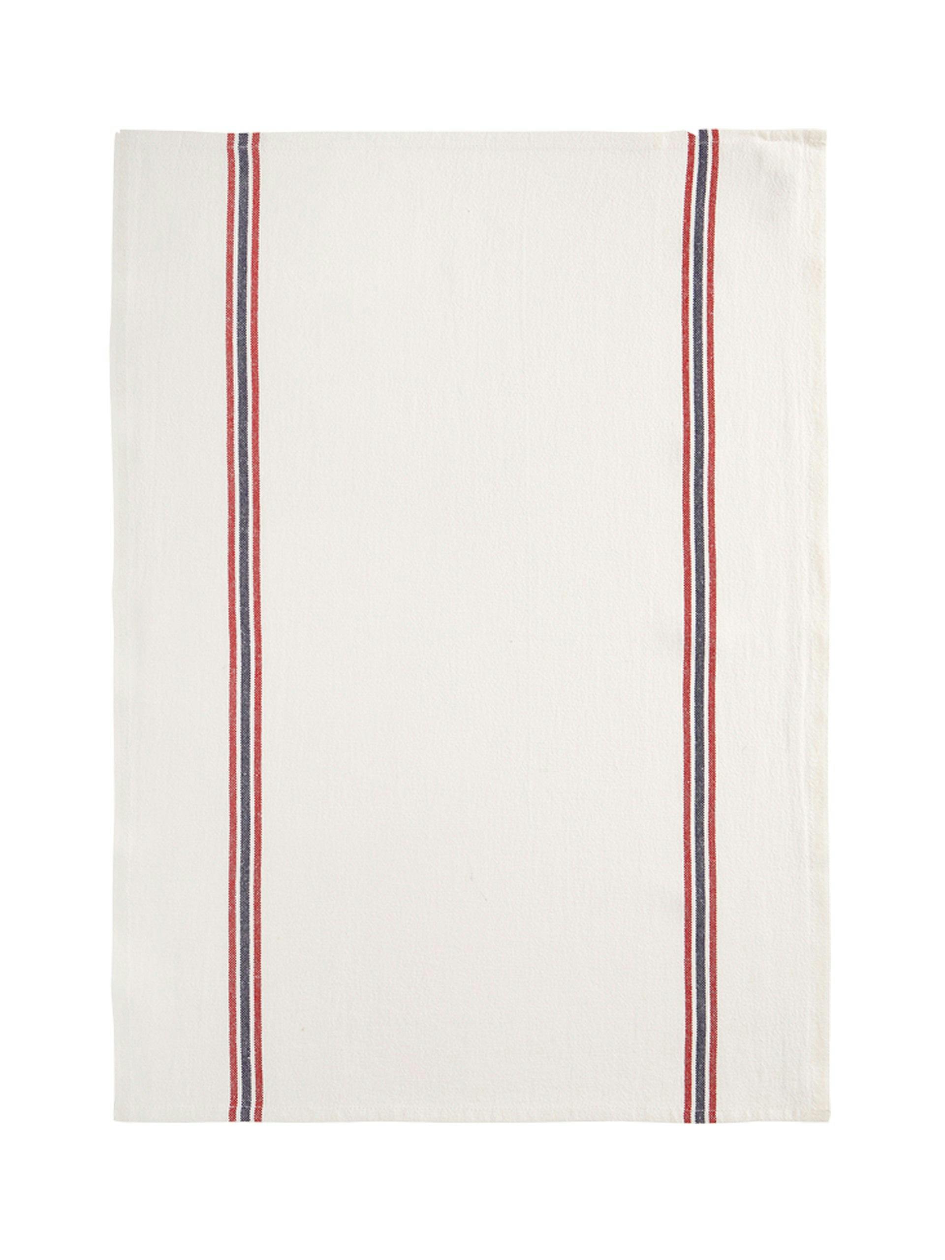 Red and blue stripe tea towels (set of 2)